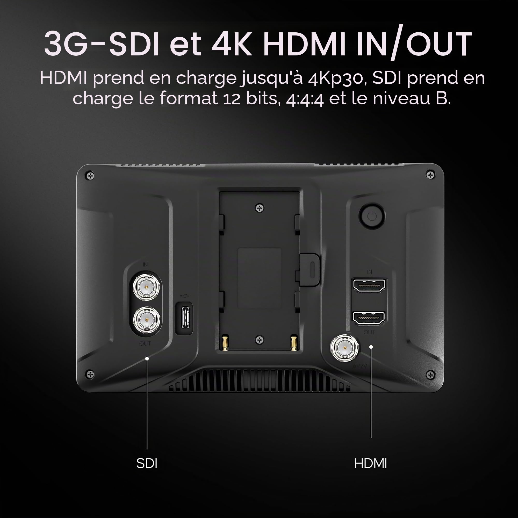 osee G7 Pro Moniteur de Champ de Caméra 7 Pouce 3000nits Écran Tactile Caméra Moniteur avec Contrôle de la caméra, Entrée/Sortie HDMI 3G-SDI, LUTS 3D, Mise au Point Tactile Moniteur Vidéo pour DLSR