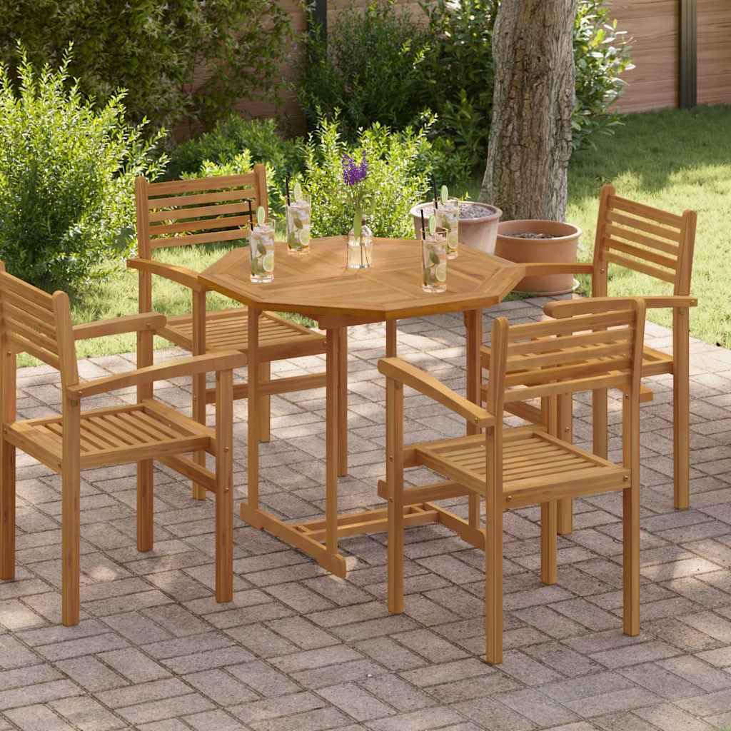 Octagonal Solid Teak Wood Table Top, 35.4x35.4x1.0 in, Water-Based Finish, Durable Indoor/Outdoor Desktop for Dining, Craft, or Standing Desk Base, 17.2 lbs