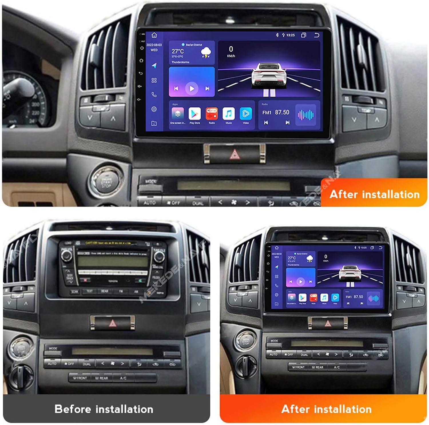 Android Car Stereo Head Unit Compatible for Land Cruiser 200 Bluetooth Car Radio with Wireless CarPlay Android Auto Split Screen image 2
