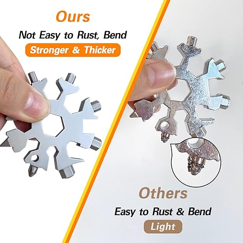 Miniatura 5 de Regalos de calcetines para hombres, regalos para papá, multiherramienta 18 en 1 de copo de nieve, regalos de Navidad para hombres, accesorios