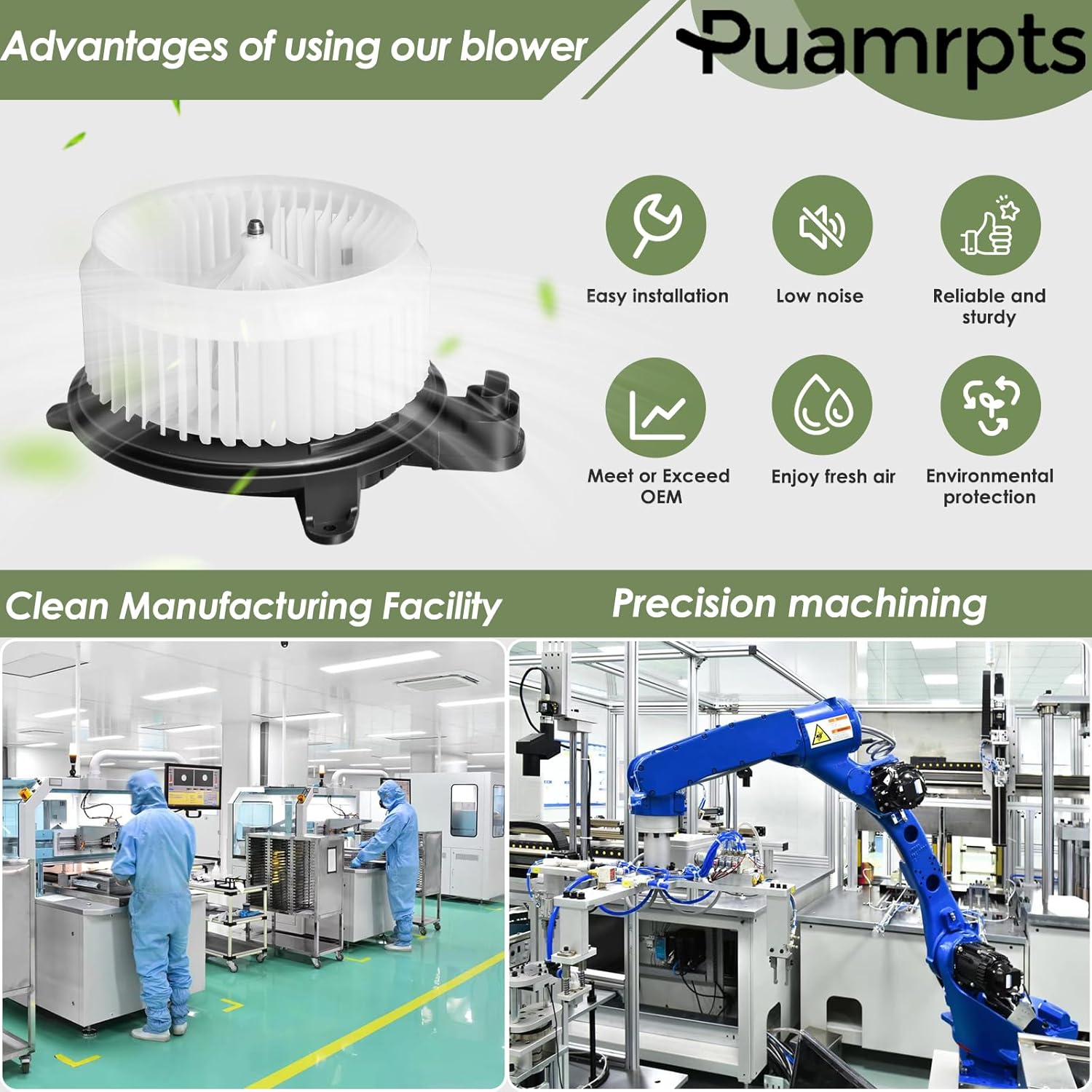 Front AC Heater Blower Motor with Brushless Motor - Compatible with Lexus & Toyota Vehicles - ES300h 2014-2018, ES350 2013-2018, Sequoia 2008-2022, Sienna 2011-2020 - Motor Fan# 700298