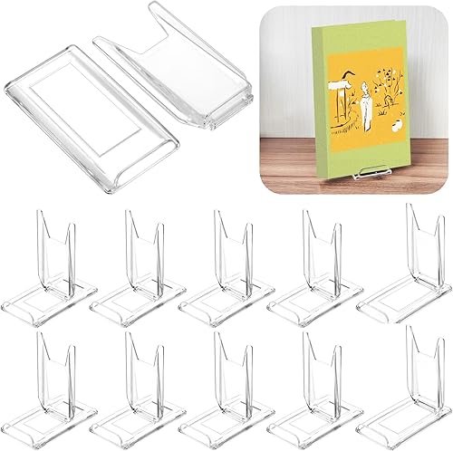 Paquete de 10 soportes de acrílico ajustables para cómics, caballete transparente, soporte para coleccionista, para álbumes de obras de arte, CD,