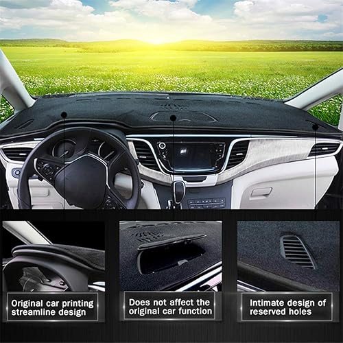 Miniatura 3 de Tablero de salpicadero cubierta para Veracruz 2007-2012 protector solar del coche protector de alfombra almohadilla resistente al calor negro+borde