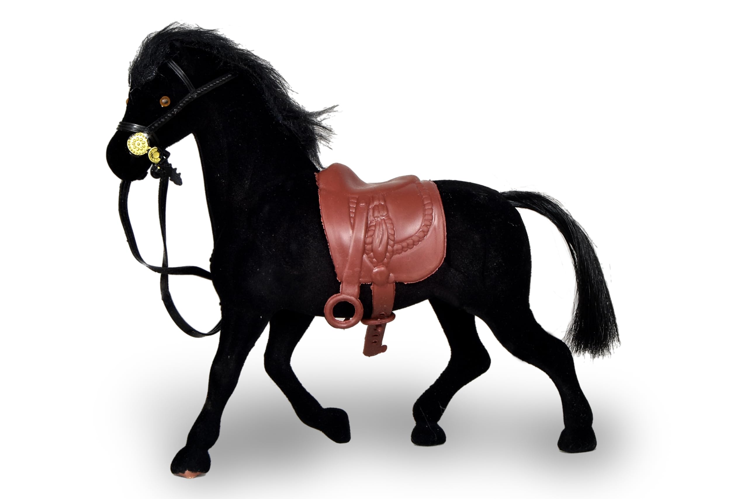 Brand Conquer Horse Showpiece Leather Toy for Kids Play and Unique Showpiece Figurine for Home,Office Decor Home Decorative Regular Horse Toy for Kids Pack of 1 (Black).