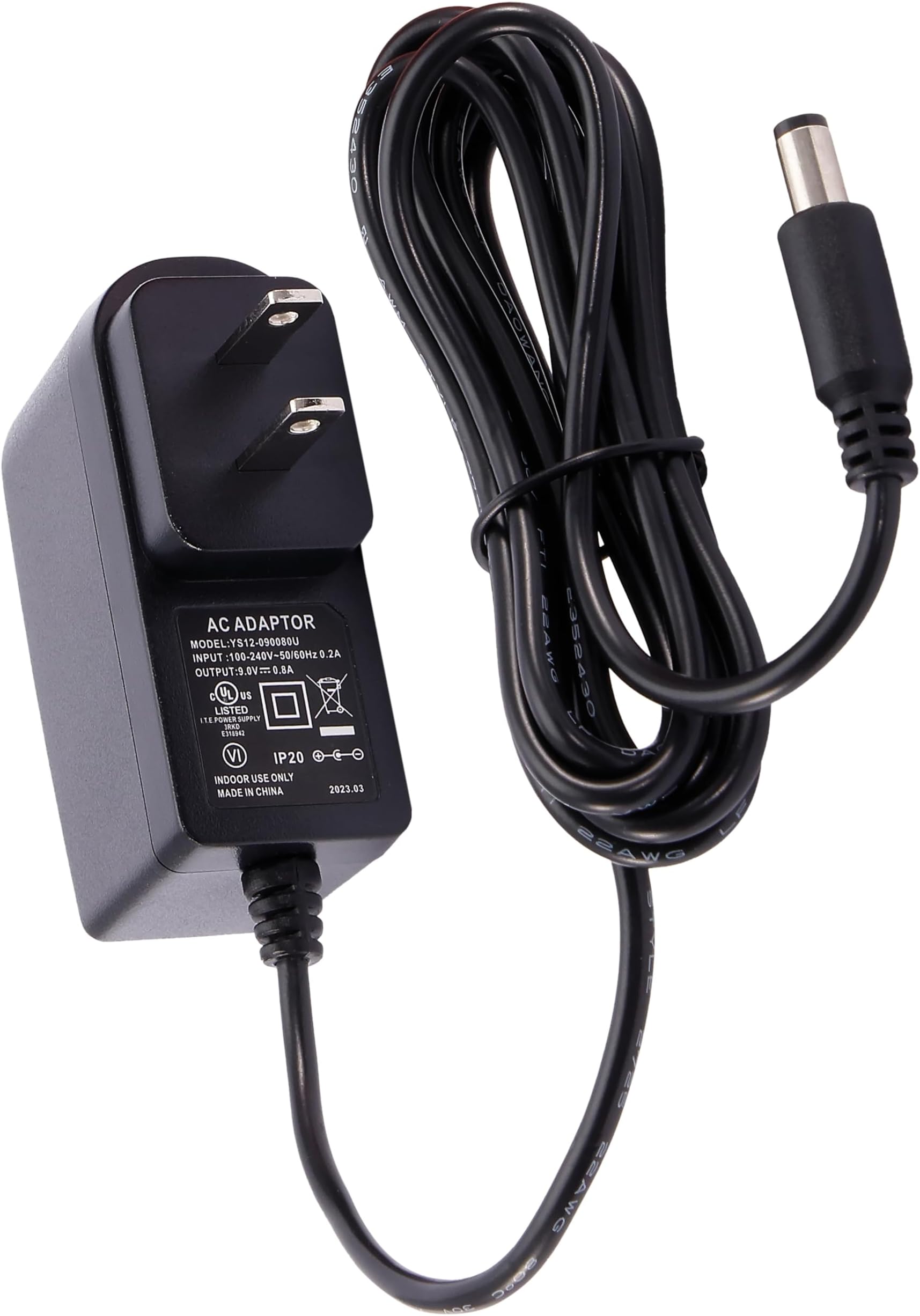 Planet Waves 9V Power Adapter With Cable, AC DC Converters, Black