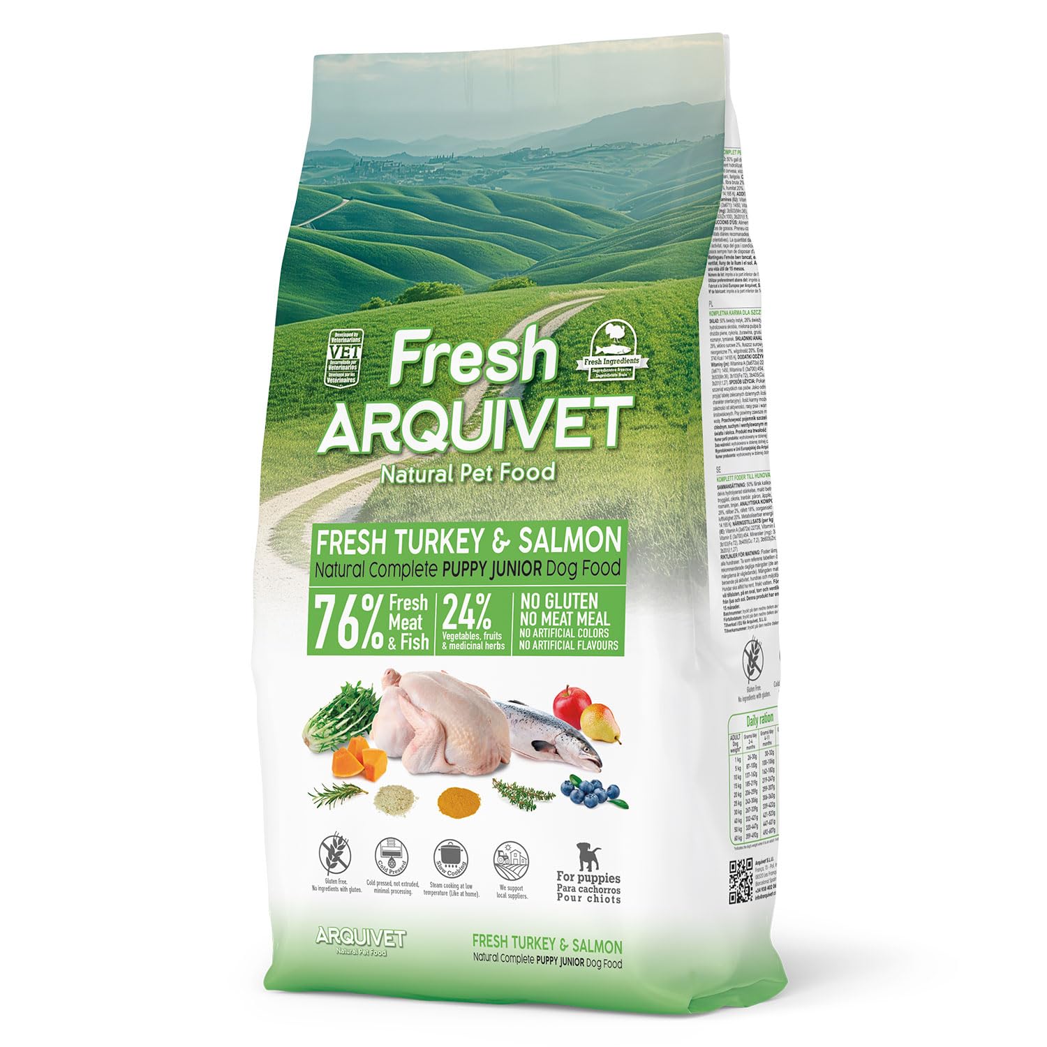 Arquivet Fresh Puppy Junior Turkey & Salmon - 10Kg - Complete semi-moist dog food