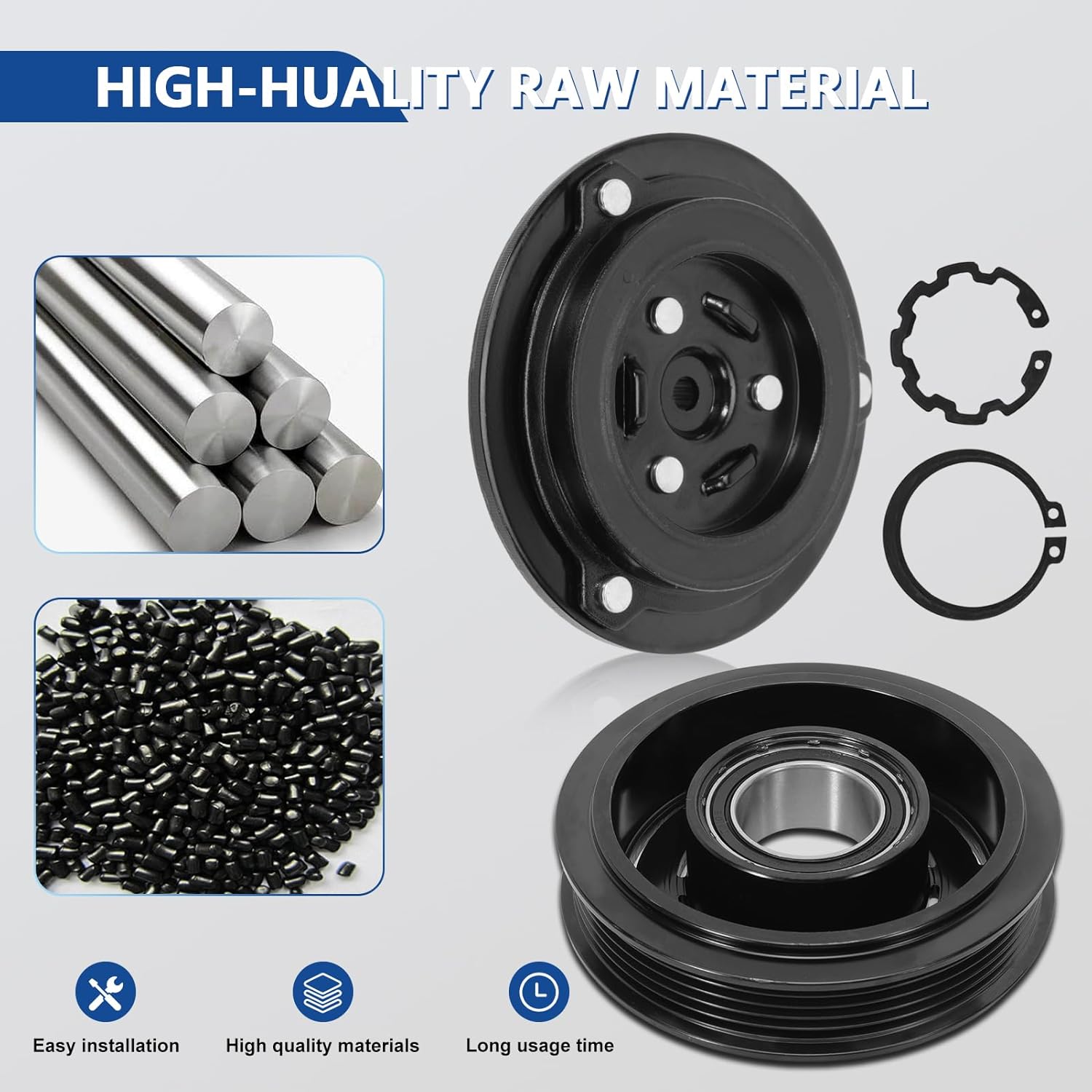 Air Conditioner AC Compressor Clutch Kit Fit for Equinox 2016-2017 Malibu 2013-2016 Impala 2014-2015 Terrain 2015-2017 Regal