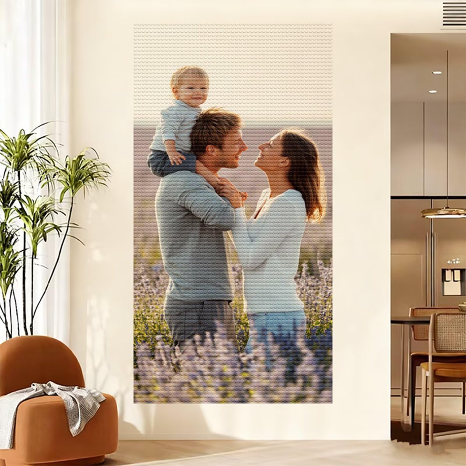 Niestandardowe malowanie diamentowe 70 x 140 cm dla dorosłych, spersonalizowany pomysł na prezent ze zdjęciem, DIY z koralikami do przyklejenia, pełny zestaw do malowania diamentami, dekoracja sztuki