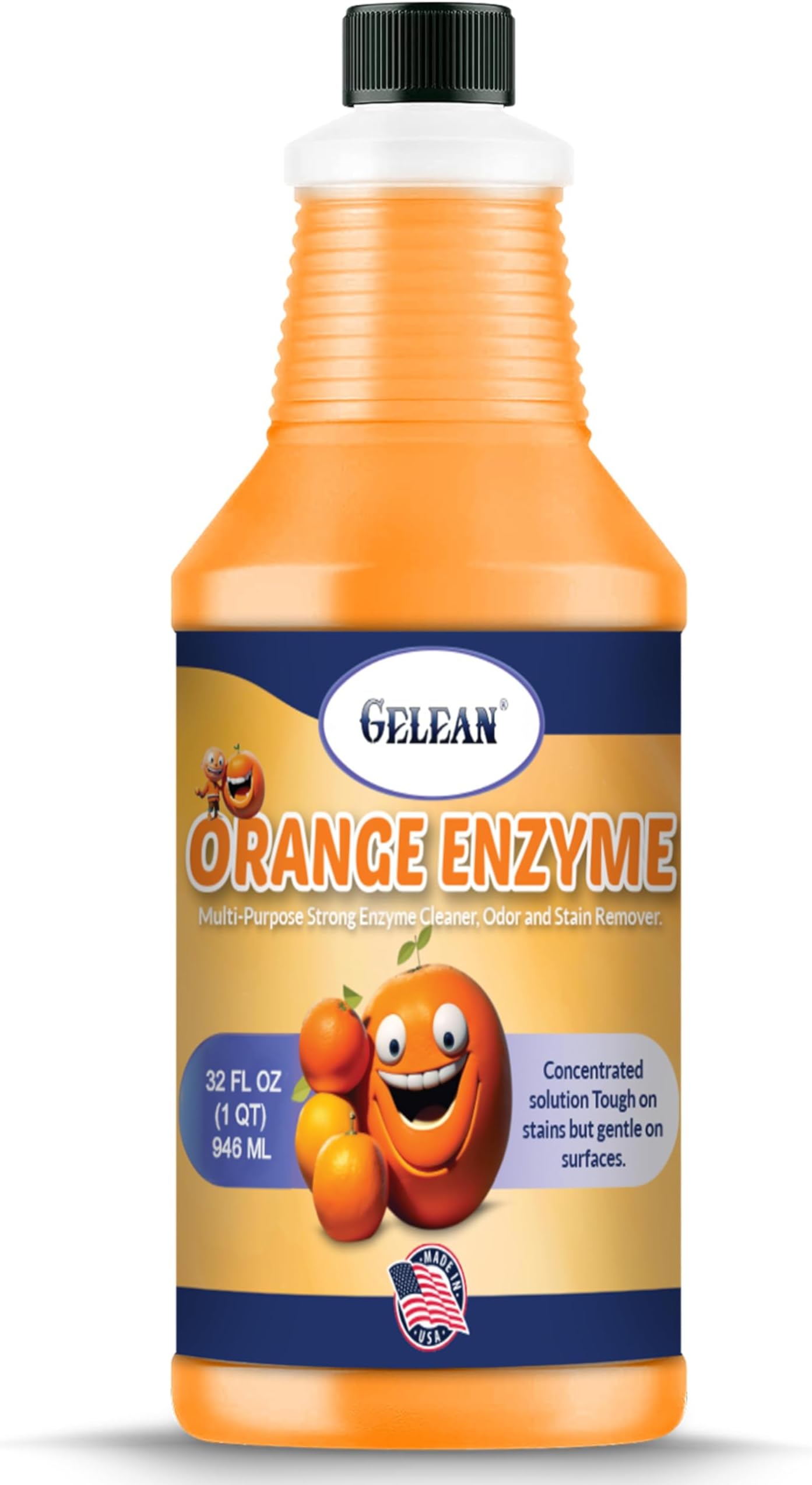 Multi-Purpose Enzyme Cleaner - Super Concentrate - Pet Stain and Odor Eliminator - ORANGE ENZYME - Extra Strong Odor Floor Cleaner USA Made All Purpose Cleaner 32 Oz