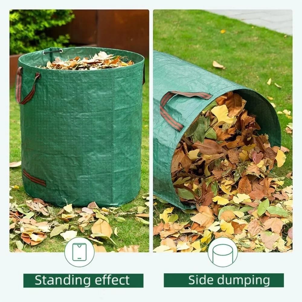 Gartenmüllsack, wasserdichter PP-Beutel, Baumzweige, Verschiedene Gegenstände, Unkraut, gefallene Blätter, Aufbewahrungstasche Gartenabfallsack gartenwerkzeug(200L 65X60CM)