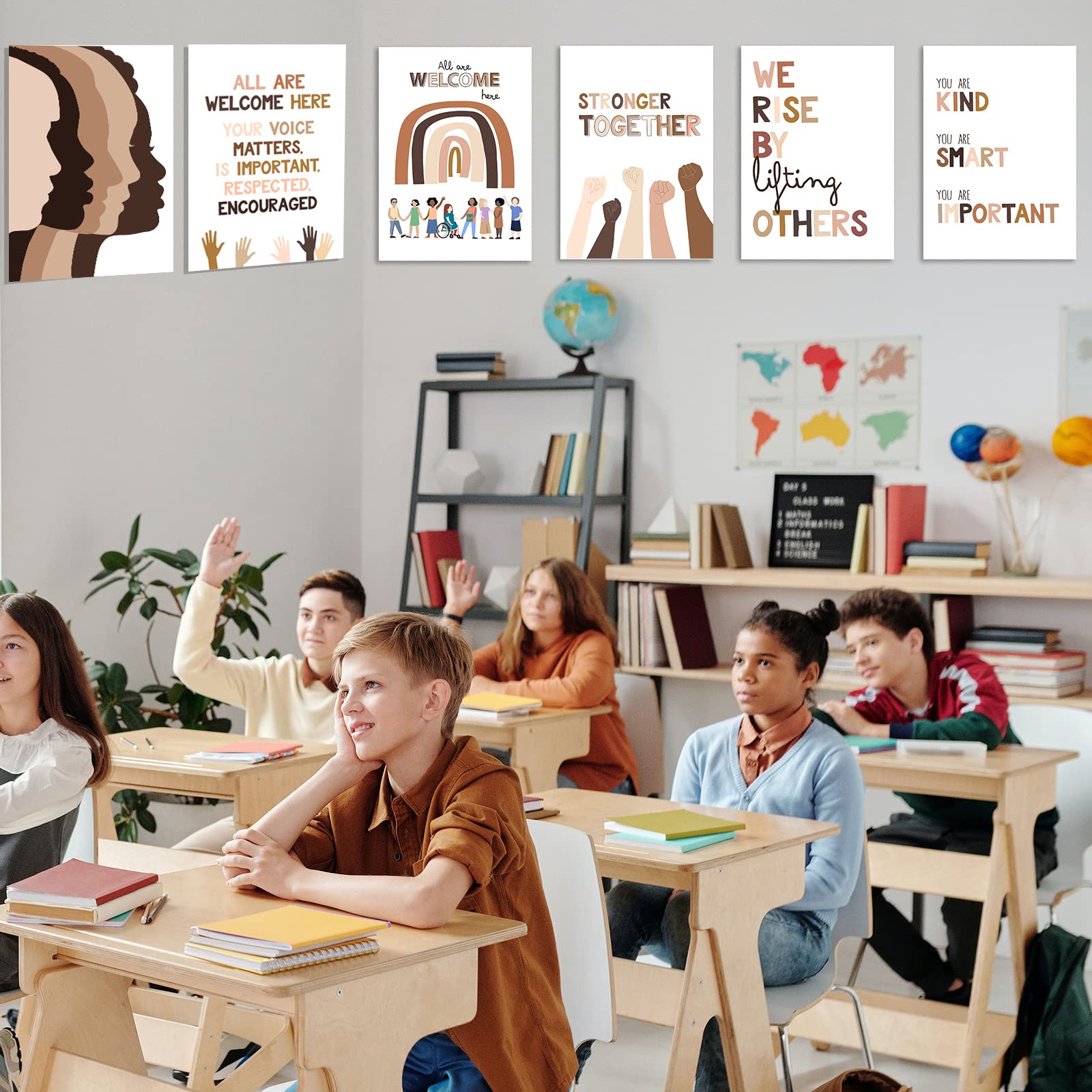 WINDVALE Diversity and Inclusion Posters for Kids, Set of 6 Inspirational Classroom Prints with Positive Affirmations - Image 3