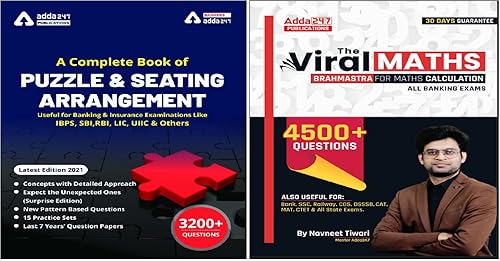 Puzzles &amp; Seating Arrangement &amp; Viral Maths Combo For IBPS / SBI / RRB / RBI Bank Clerk / PO Prelims &amp; Main Exams (English Printed Edition) By Adda247