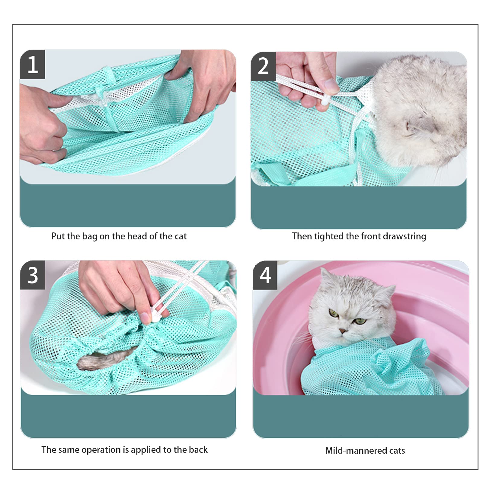 Zapatos de silicona antiarañazos, cubierta de pie antiagarre, cubiertas de garra de gato, tapas de uñas de gato, zapatos médicos para mascotas, bolsa de baño para gatos (No.2)