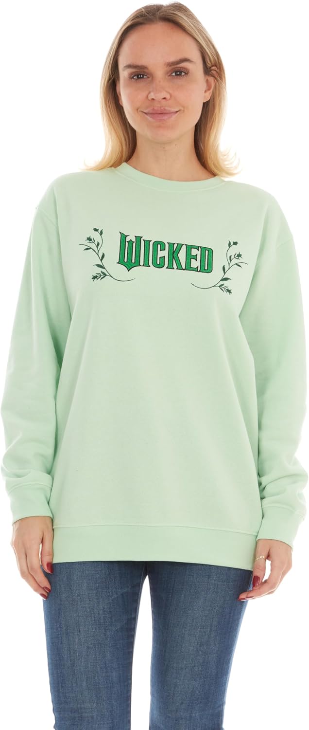 Wicked Women's Wicked Women’s, Ladies & Juniors Front & Back Crewneck Sweatshirt With Embroidery image 4