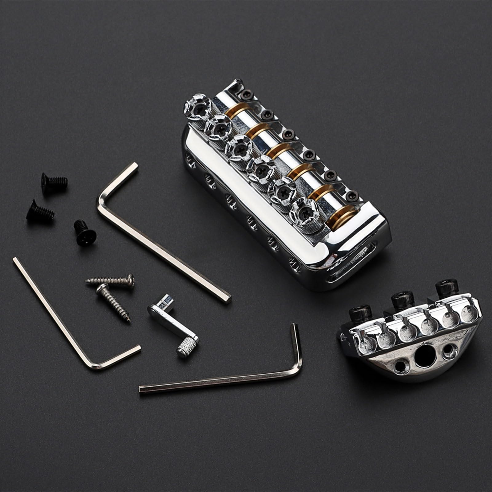 Puente de bajo fijo de 6 cuerdas, puente de bajo eléctrico, puente fijo para guitarra, puente de guitarra, textura de aleación, adecuado para guitarra