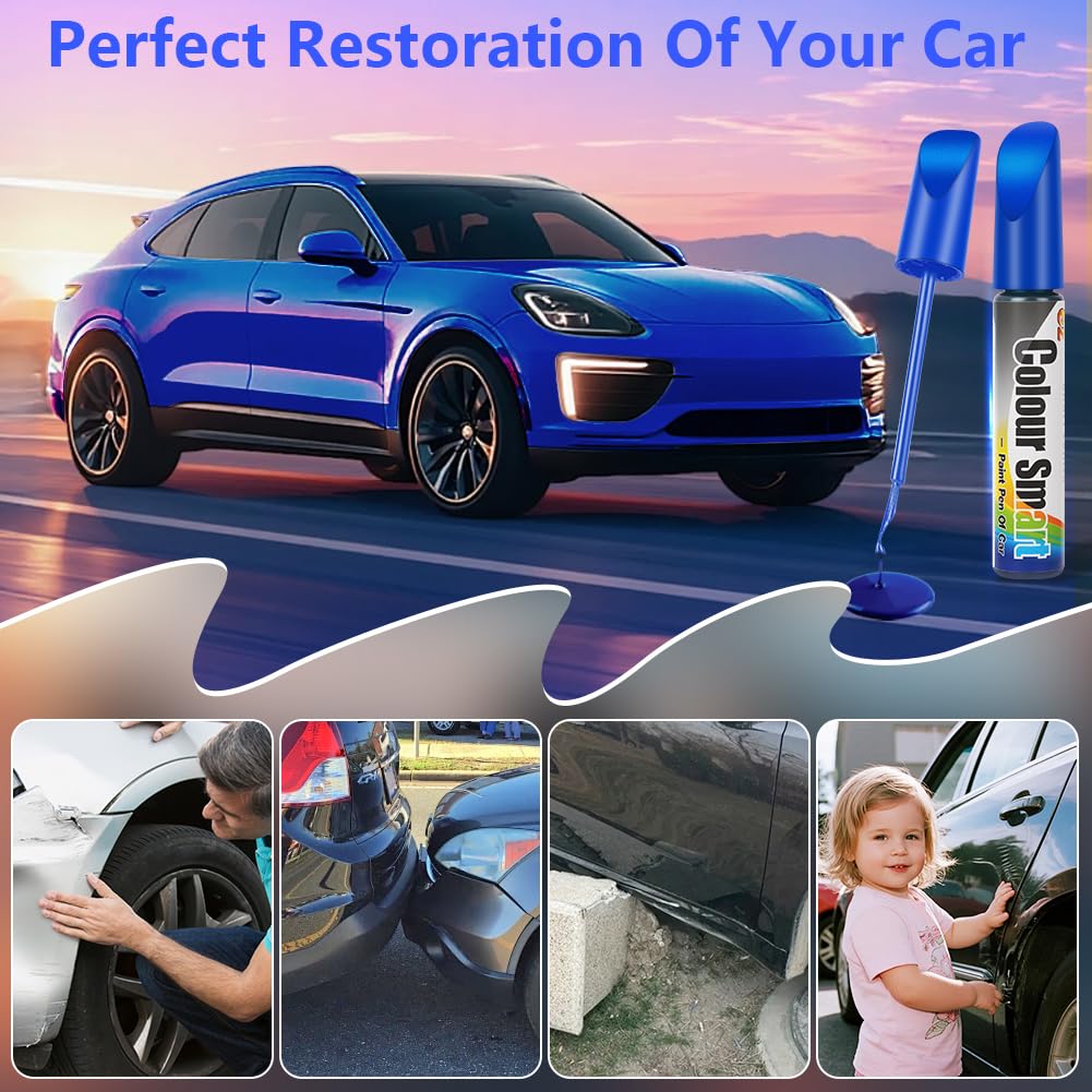 flintronic Penna Ritocco Vernice Auto 12 ml Blu Riparazione Graffi Carrozzeria