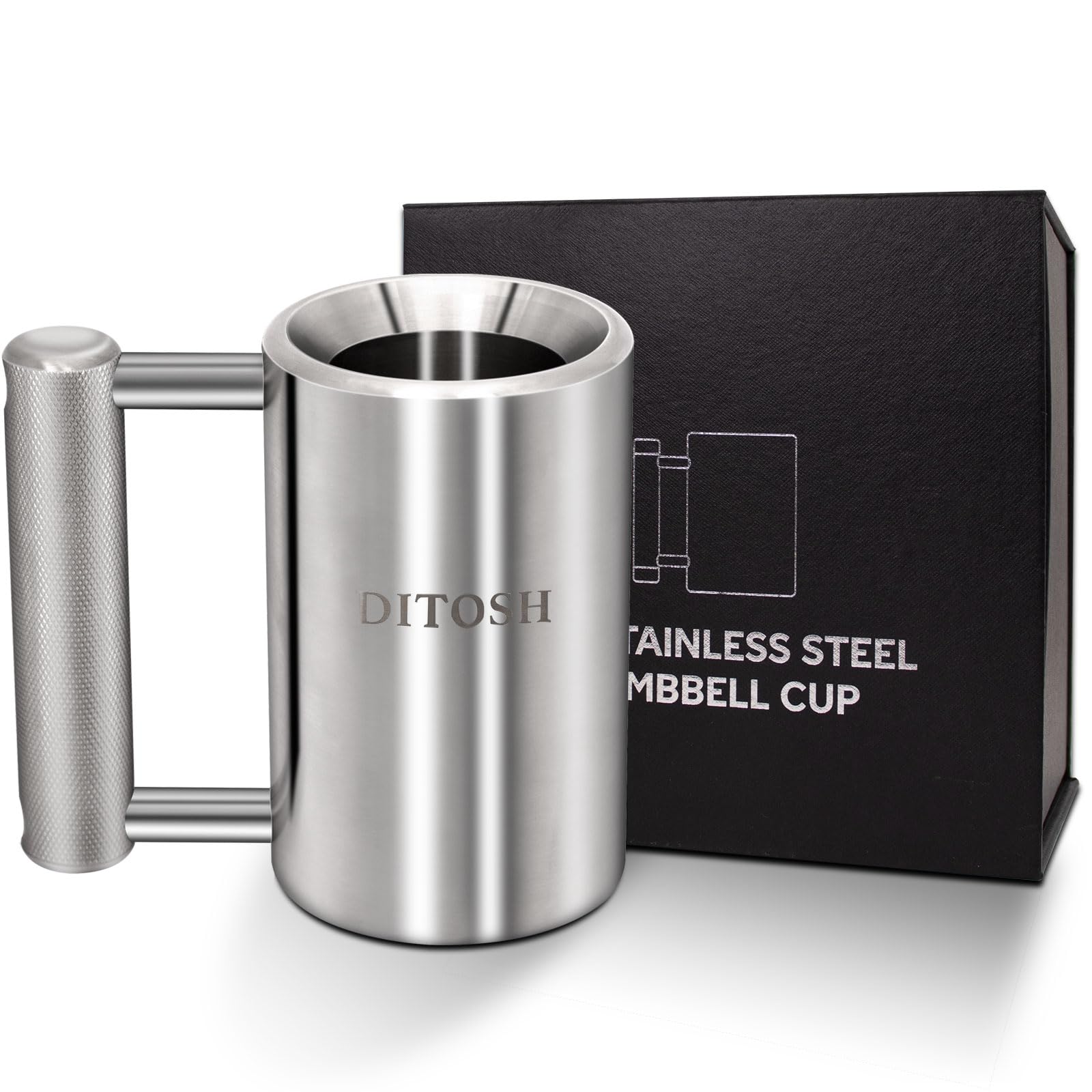 Amazon.com: DITOSH 4kg/8.8lb Heavy Coffee Mug Challenge 304 Stainless Steel  Dumbbell Cups Silver Overweight Sports Water Cup for Fitness Training Arm  Strength Prank Gift Home Gym Workout Equipment 100ml/3.4oz : Sports &