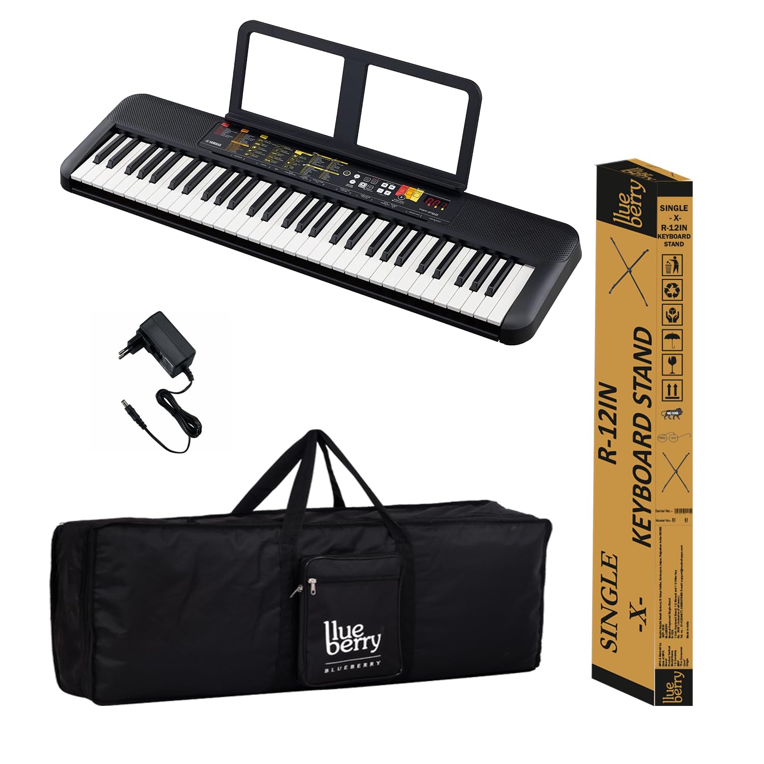 Yamaha PSR-F52, 61-Keys Portable Keyboard with Blueberry KB-40 Bag & R-12 Stand (Black)-picture-15
