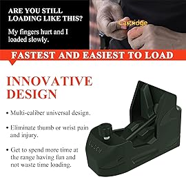 Ludex Universal Pistol Speed Loader, Mag Reloader for 9mm Luger 10mm .40S&W .45ACP .357Sig .380ACP 1911 Single and Double Stack Magazines-Olive Green
