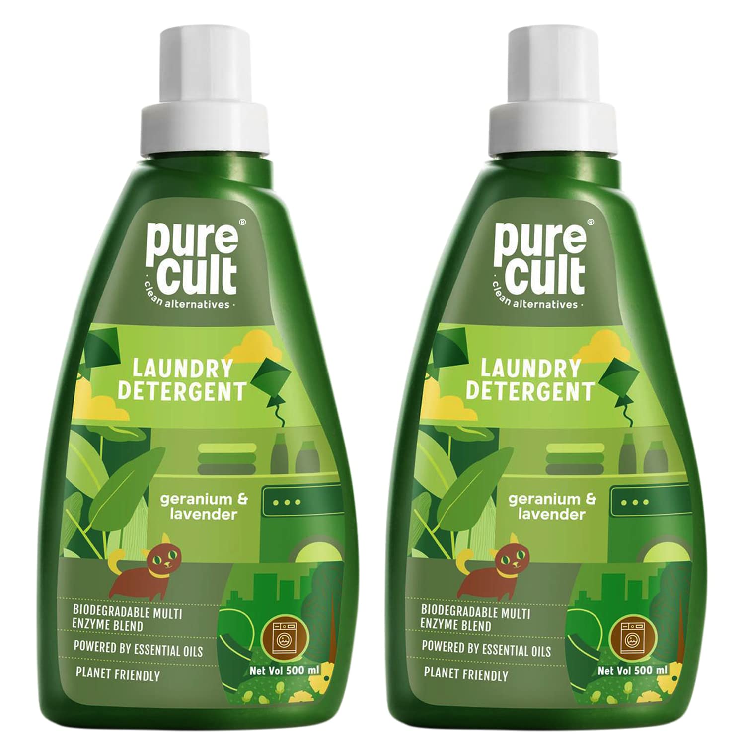 PureCult Liquid Laundry Detergent 500ml(Pack of 2) | Non-toxic | Geranium and Lavender Essential Oils | removes Stains, Yellowness|Top Load, Front Load Washing Machine | Hand Wash Friendly (B0BWFHGTZQ) Amazon Price History, Amazon Price Tracker