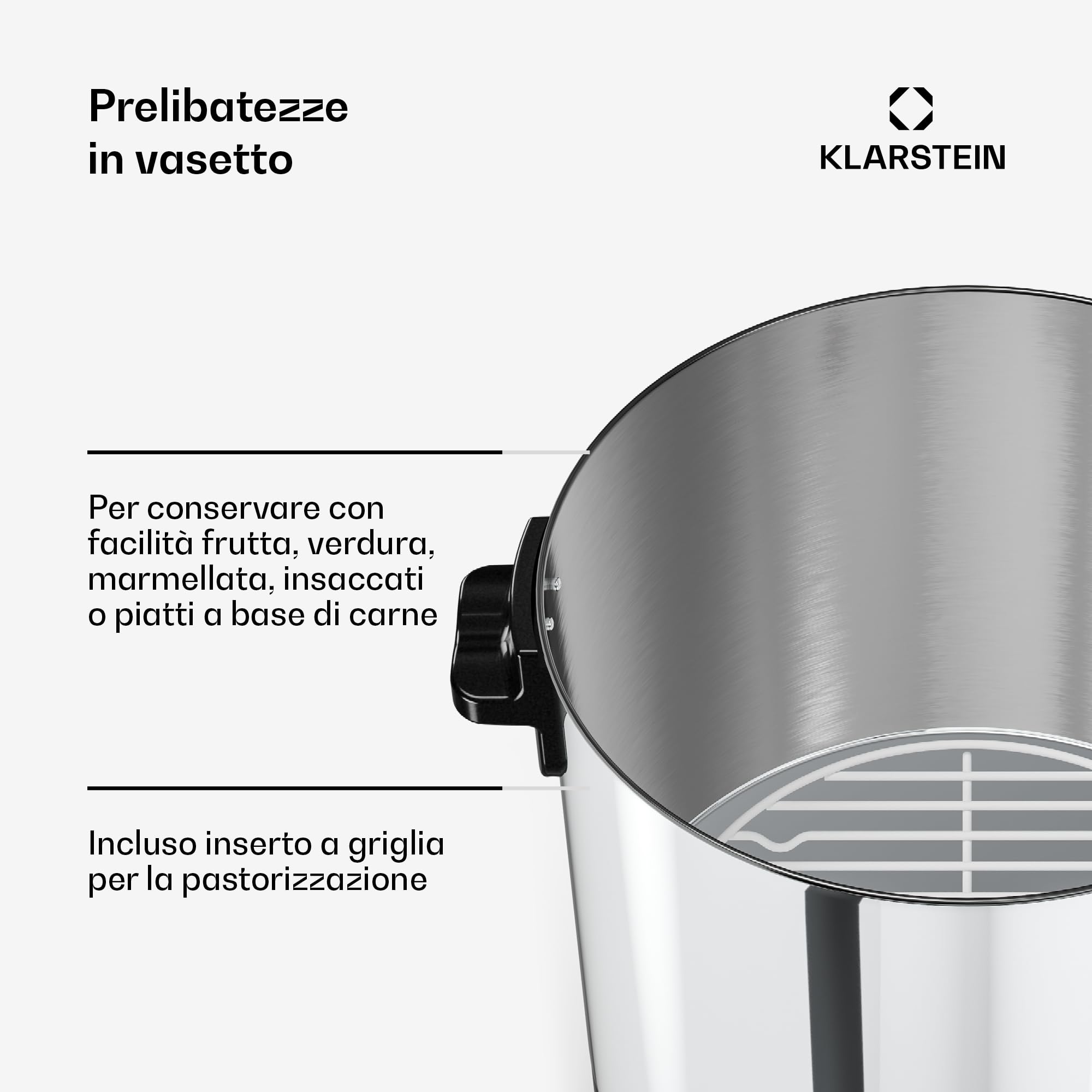 Klarstein Biggie Sterilizzatore Meccanico per Conserve 25 L in Acciaio Inox con Rubinetto in Acciaio Inox, 1800 W, 30–110 °C, Timer, Vin Brulé