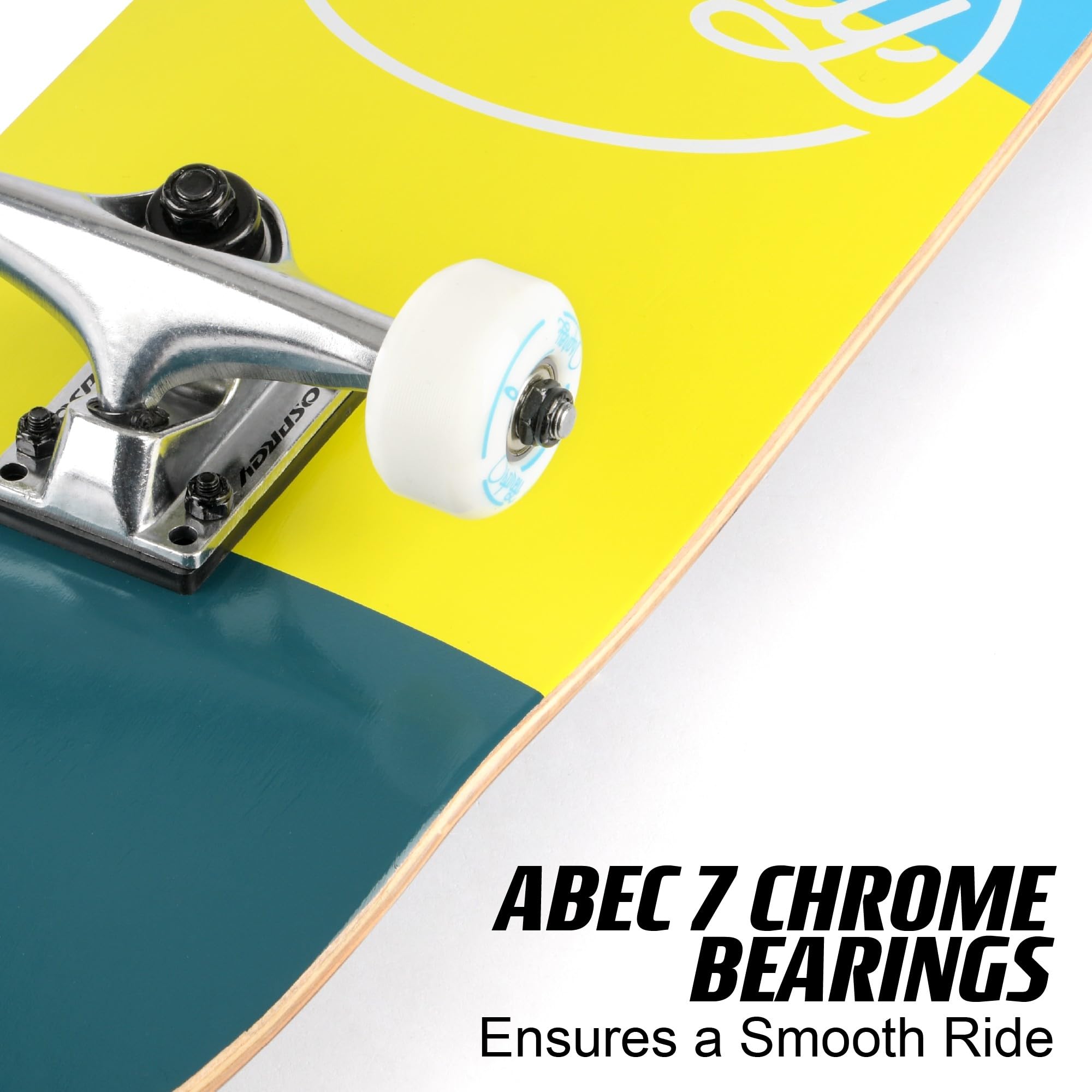 Osprey Skate Kids 'Linear komplett Longboard Skateboard, Blau, Größe 38