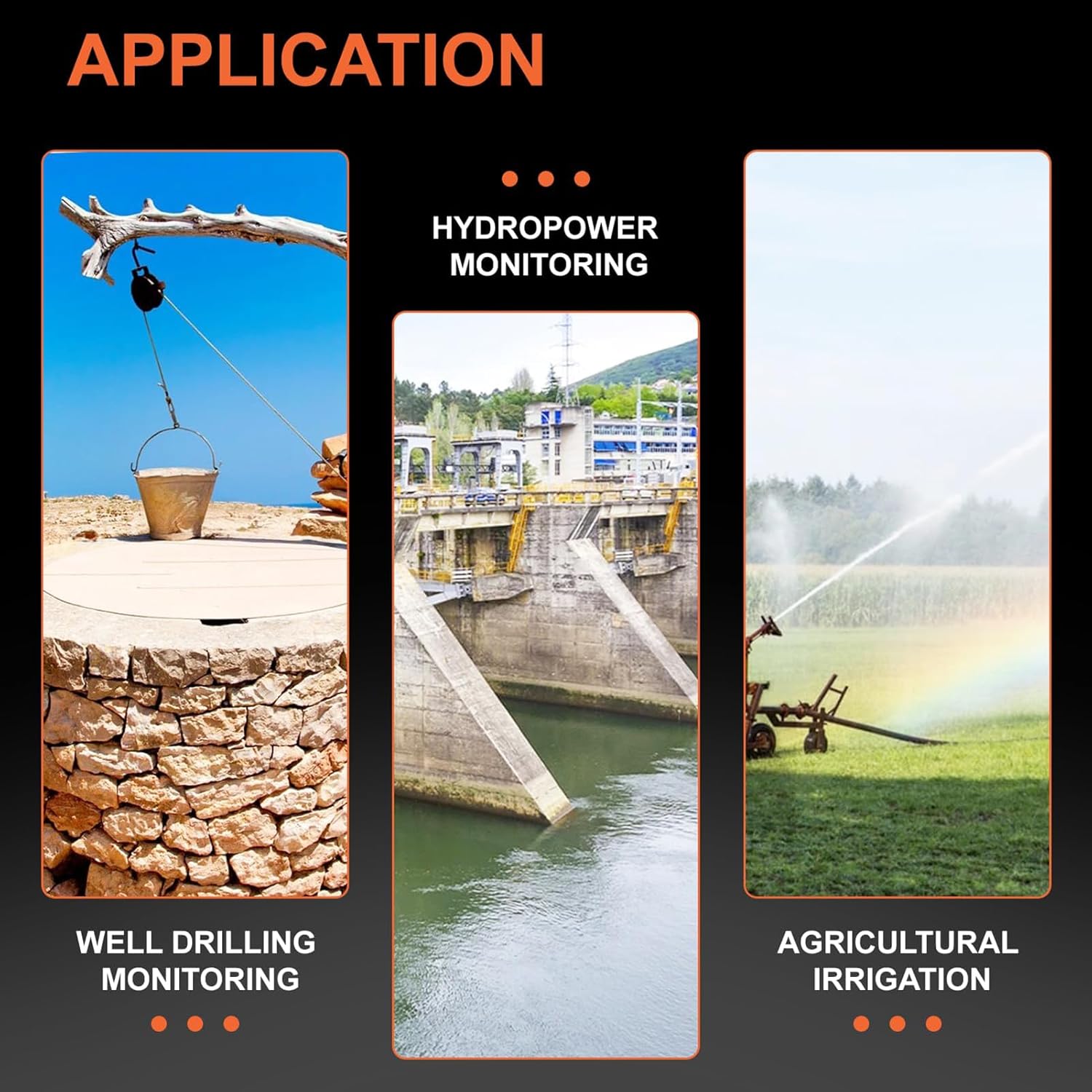 Water Level Meter 100m/150m/200m/300m, Portable Cable Water Level Gauge with Stainless Steel Probe, Easy to Read Steel Tape, for Well Depth Measuring