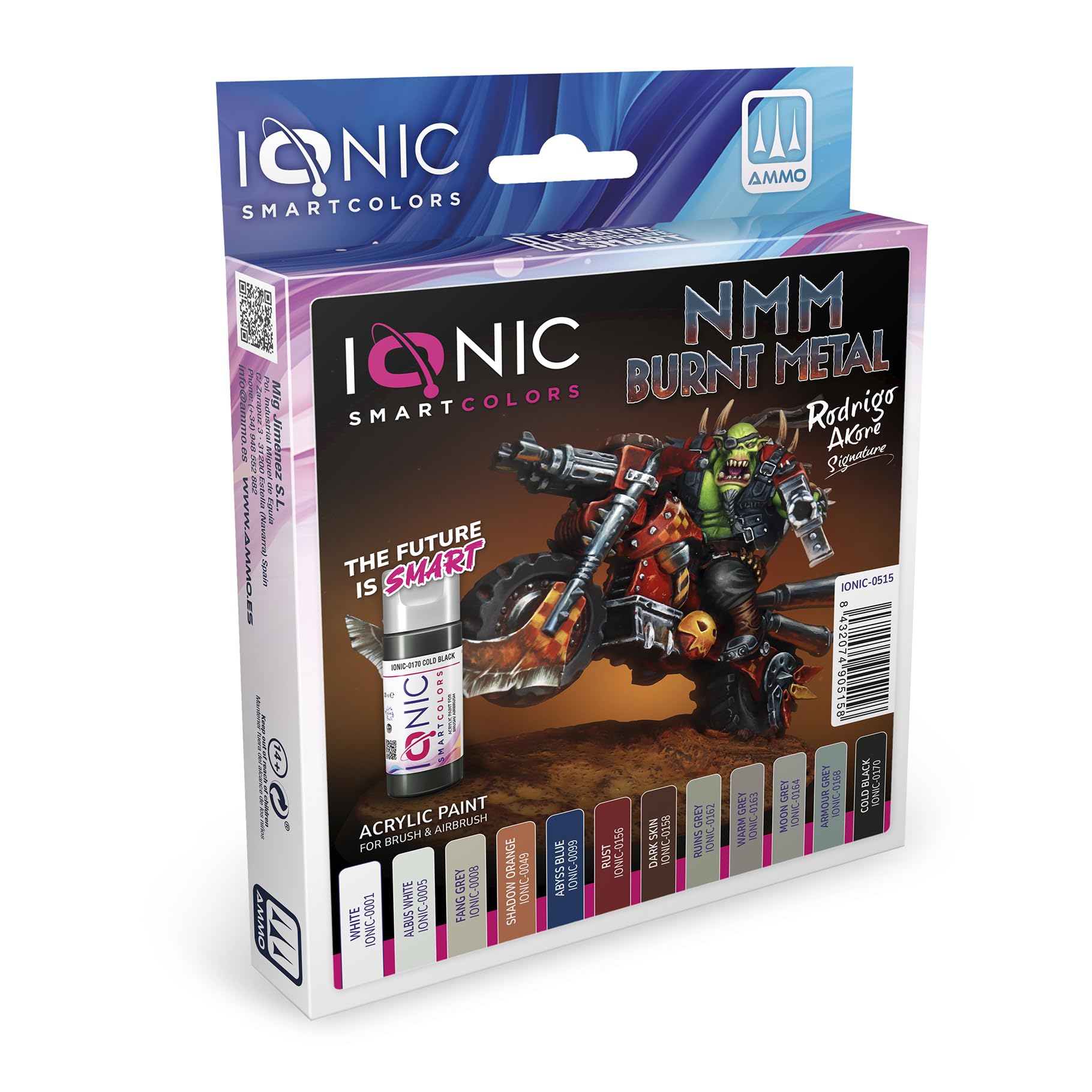 IONIC Rodrigo Akore NMM Metal Burning Set - uniwersalny zestaw z 12 pojemników 20 ml