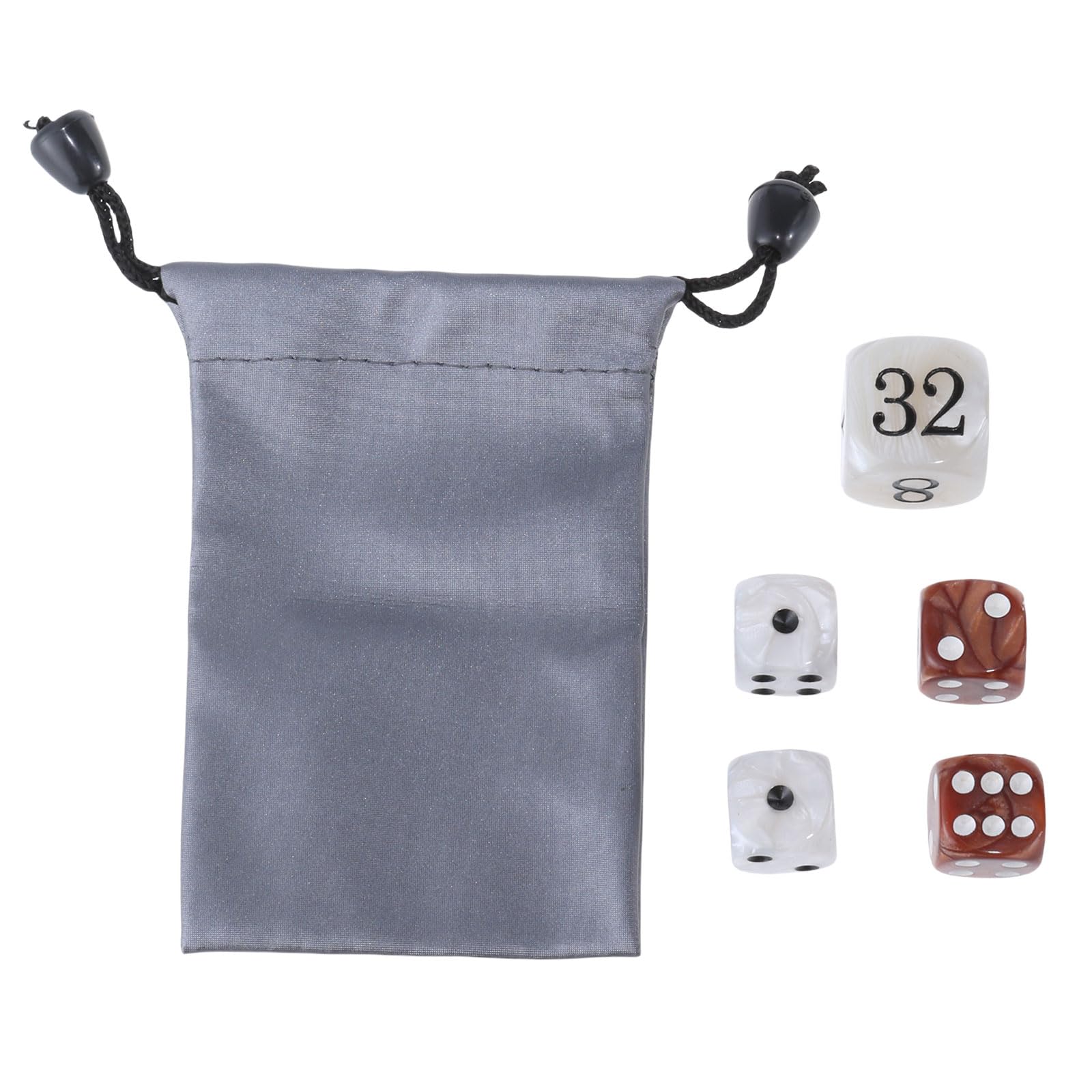 Maxtonser Brown White 1 Set Of Acrylics Backgammon Pearls Dices Set 22Mm Doubling Cube And Four 16Mm Dices With Storage Bag Gaming Accessories