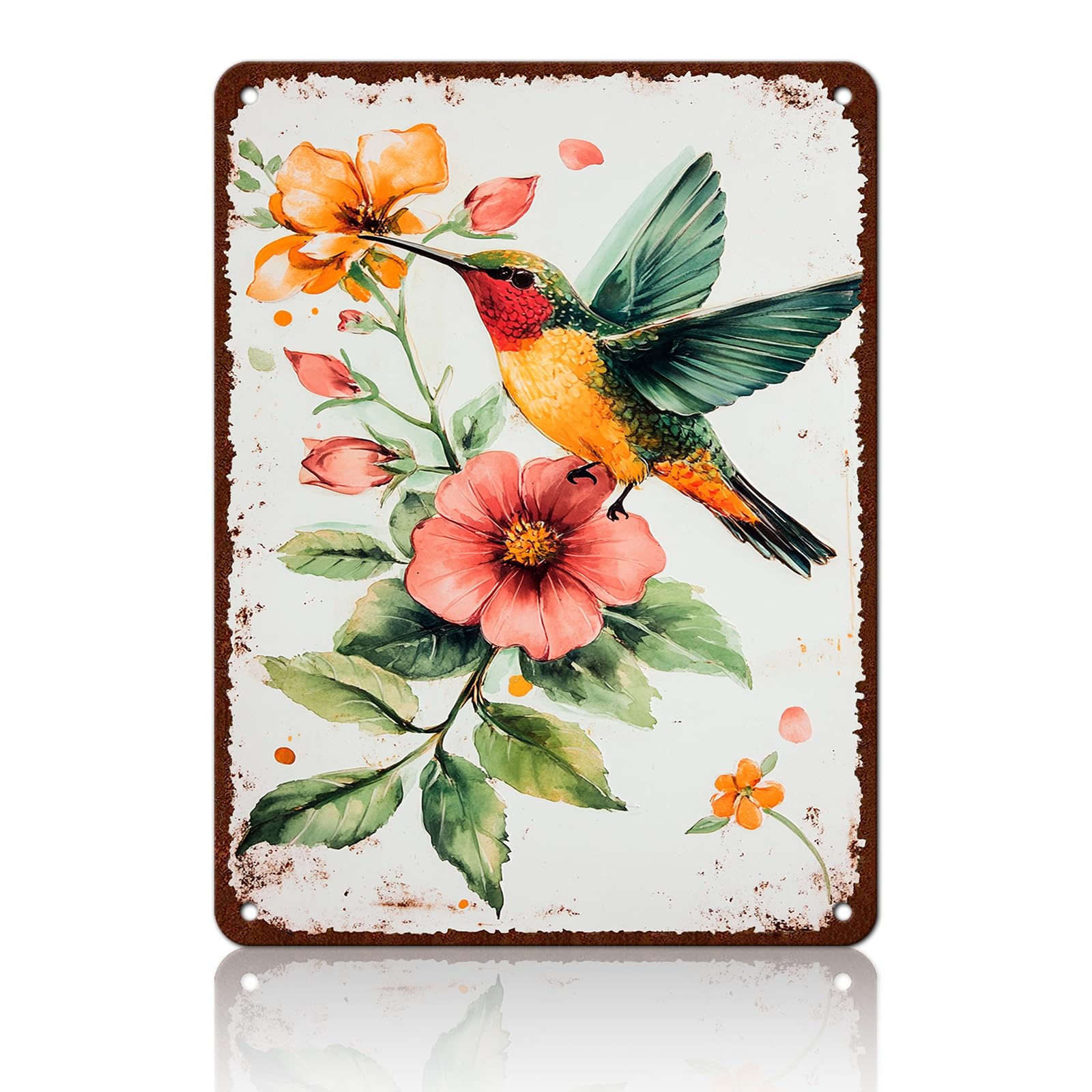 Anceky Funny Metal Tin Signs Hummingbird Vintage Metal Sign Retro Wall Decor for Home Bar Pub Cafe Garage Man Cave Garden Yard 12×16 Inch