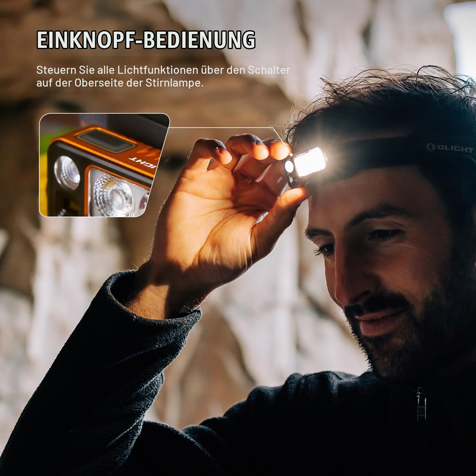 OLIGHT Array 2 Pro LED Stirnlampe Wiederaufladbar 1500 Lumen, Gestensensor