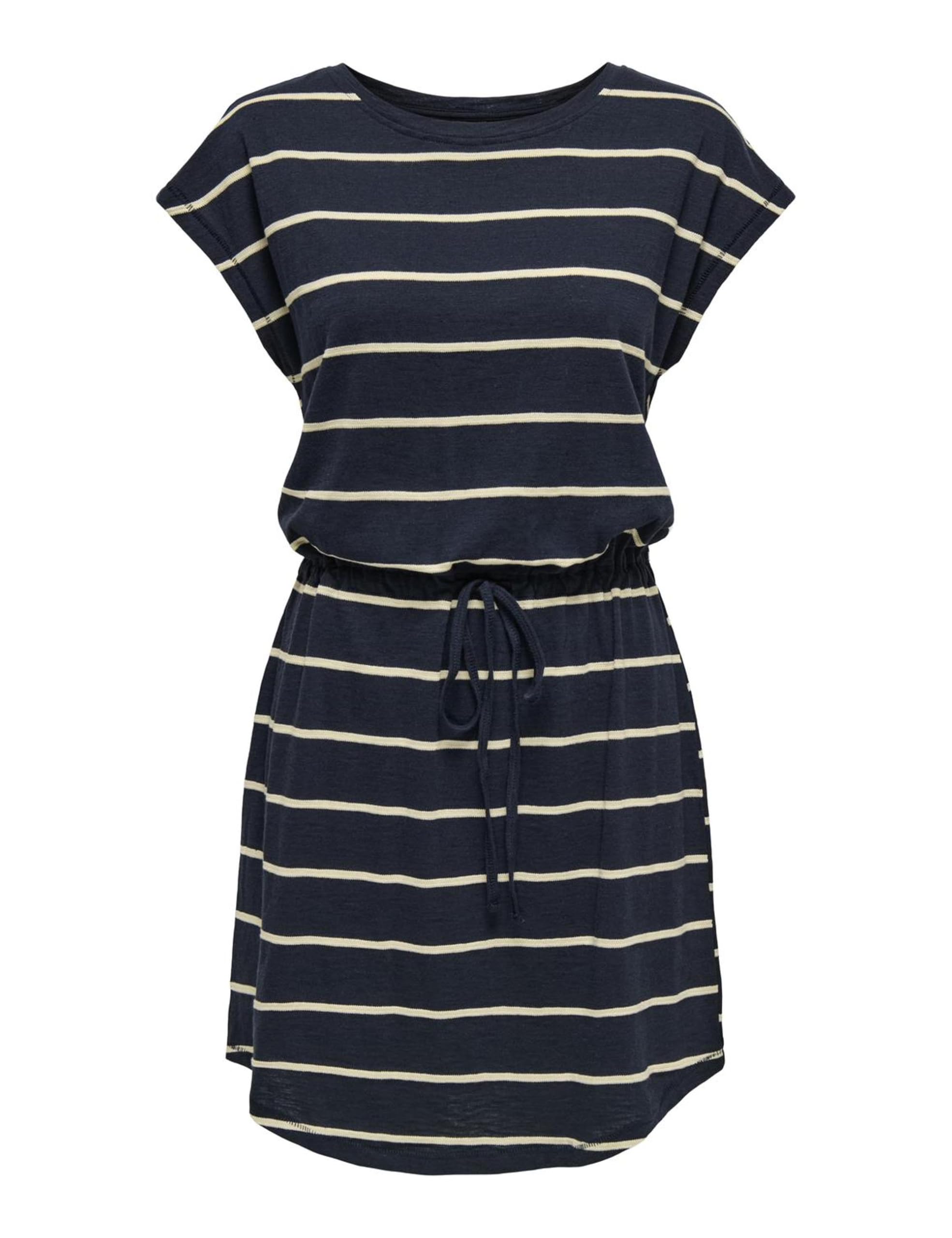 ONLY Damen gestreiftes Jersey-Kleid ONLSummer O-Neck Sommerkleid