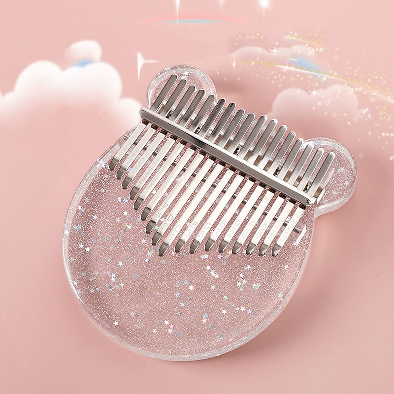 Suono Squisito Thumb Piano 17 Tasti Crystal Star Finger Piano in Acrilico ， 3 Diverse Forme ， Strumento Musicale Regalo per Principianti Amanti della Musica Facile da Giocare