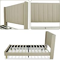 Vista 7 de Cama de plataforma tapizada de perfil bajo, camas individuales con gris oscuro (terciopelo)