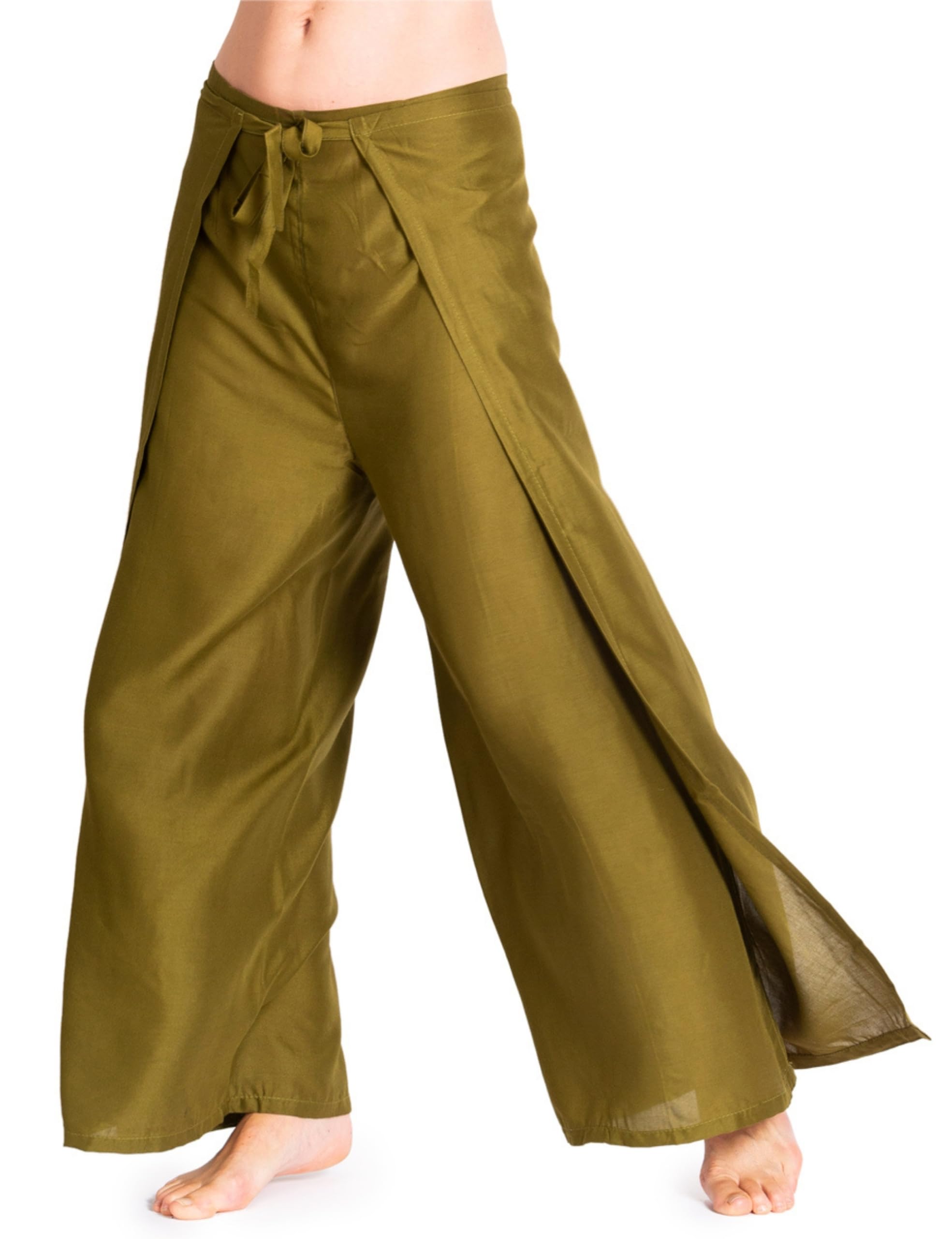 Panasiam Women's Olive Green Sunshine Pants Plain, M