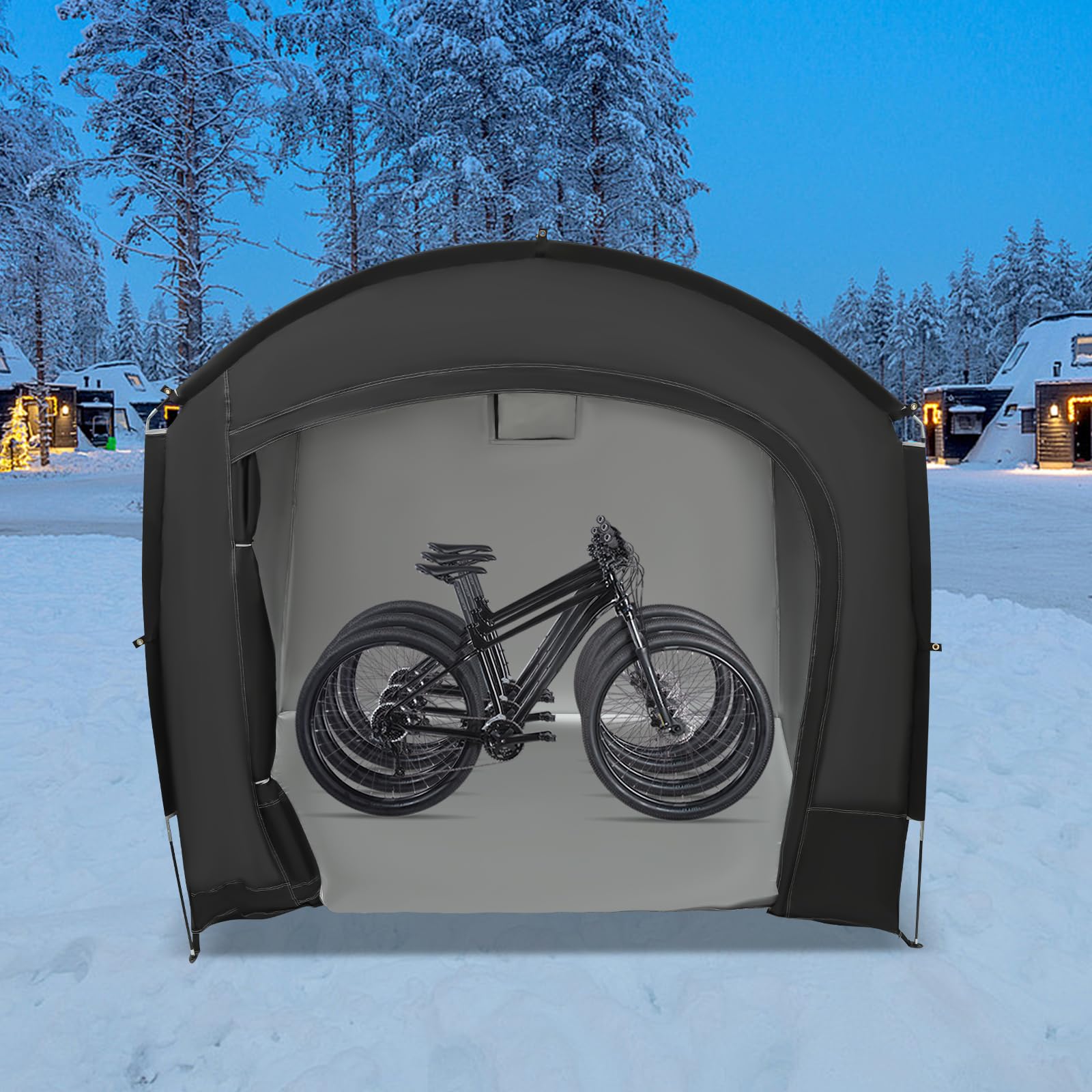 Tenda per 3 biciclette, 220 x 150 x 185 cm, impermeabile, portatile, per biciclette, attrezzi da giardino
