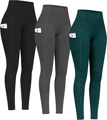 Miniatura 19 de PHISOCKAT Paquete de 2 pantalones de yoga de cintura alta con bolsillos, leggings de control de abdomen, leggings de yoga elásticos en 4 direcciones