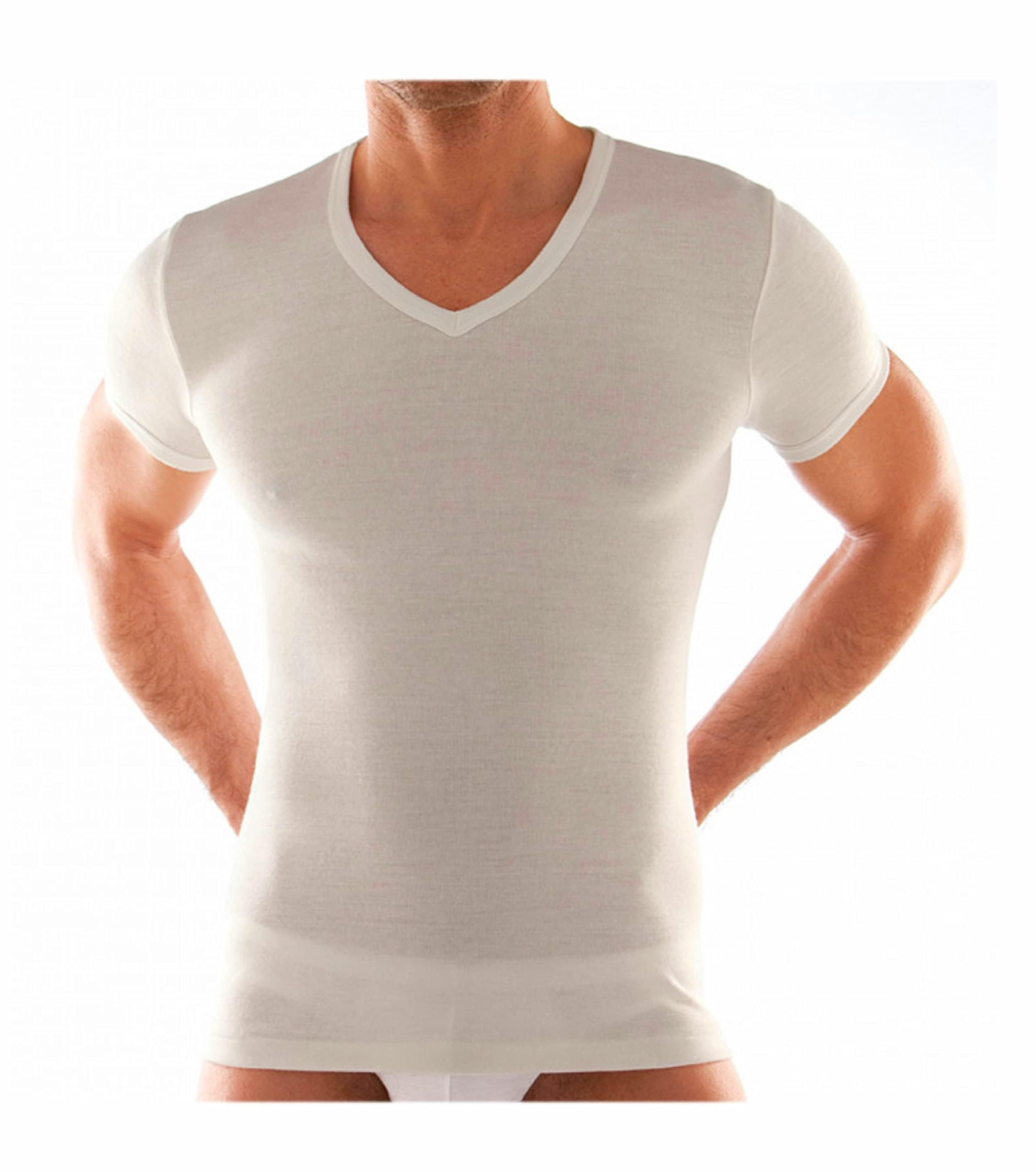 Intimo Lana Cotone 3 T-SHIRT UOMO Girocollo Cagi Lana E Cotone Mezza Manica Art S 704275