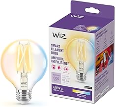 WiZ Connected 60W G25 Tunable White Filament Smart Light Bulbs - E26 LED Bulb - Control with Voice or App + Activate with Motion - Matter Compatible - 1 Pack