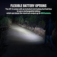 Vista 4 de OLIGHT I3T 2 EOS - Linterna de bolsillo EDC, 200 lúmenes, linterna táctica compacta y brillante de doble salida, interruptor en el extremo