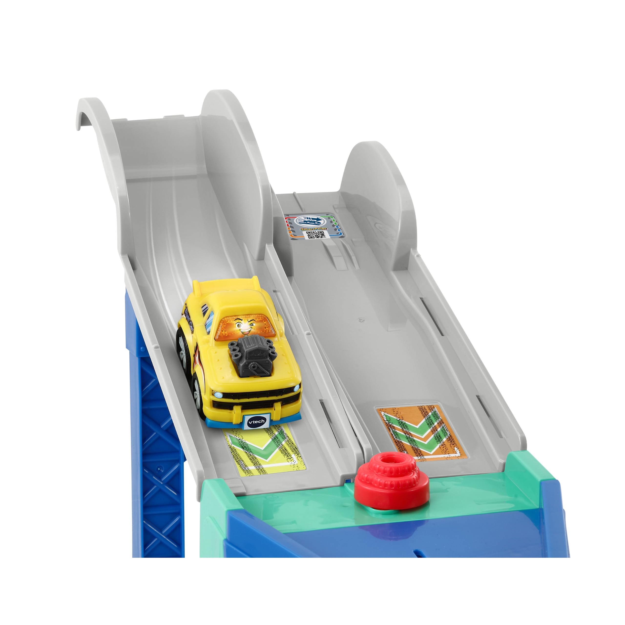 VTech - Tut Tut Bolides Série Pro, Multi Cascades Jump&Go 4 en 1 avec Voiture Jad Super Cascades, Circuit Voitures, 3 Zones Magiques, Cadeau Enfant de 2 Ans à 6 Ans - Contenu en Français