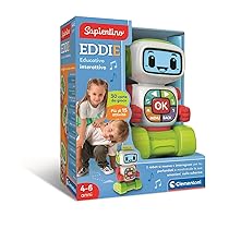 Clementoni Sapientino – Eddie Robot Educativo Interattivo, Gioco Educativo Bambini 4-6 Anni, Robot Parlante con Schermo LCD, Impara Lettere Numeri Emozioni e Musica, Lingua Italiana, 16713