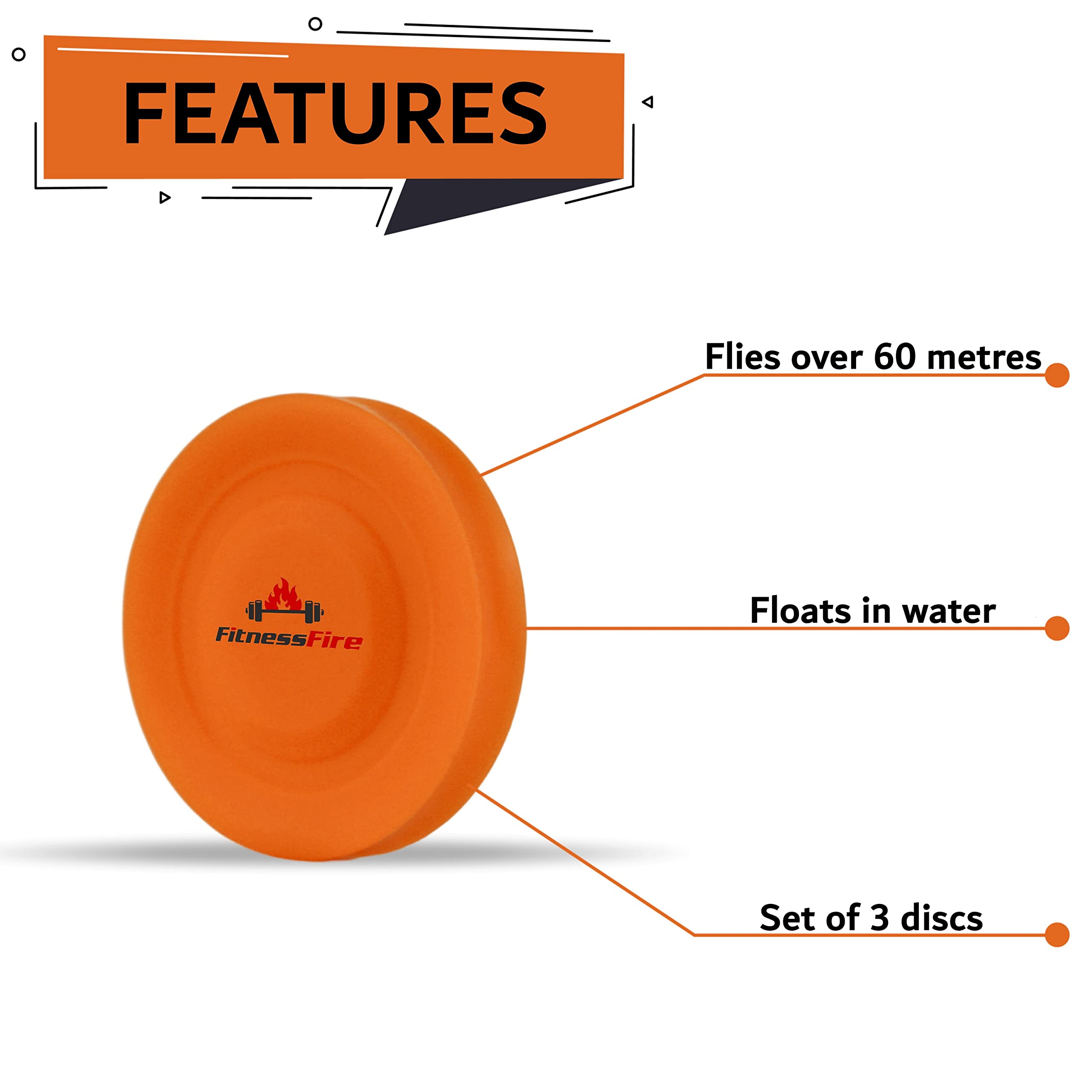 Set di 3 mini frisbee, disco volante oltre 60 metri, sport di tendenza