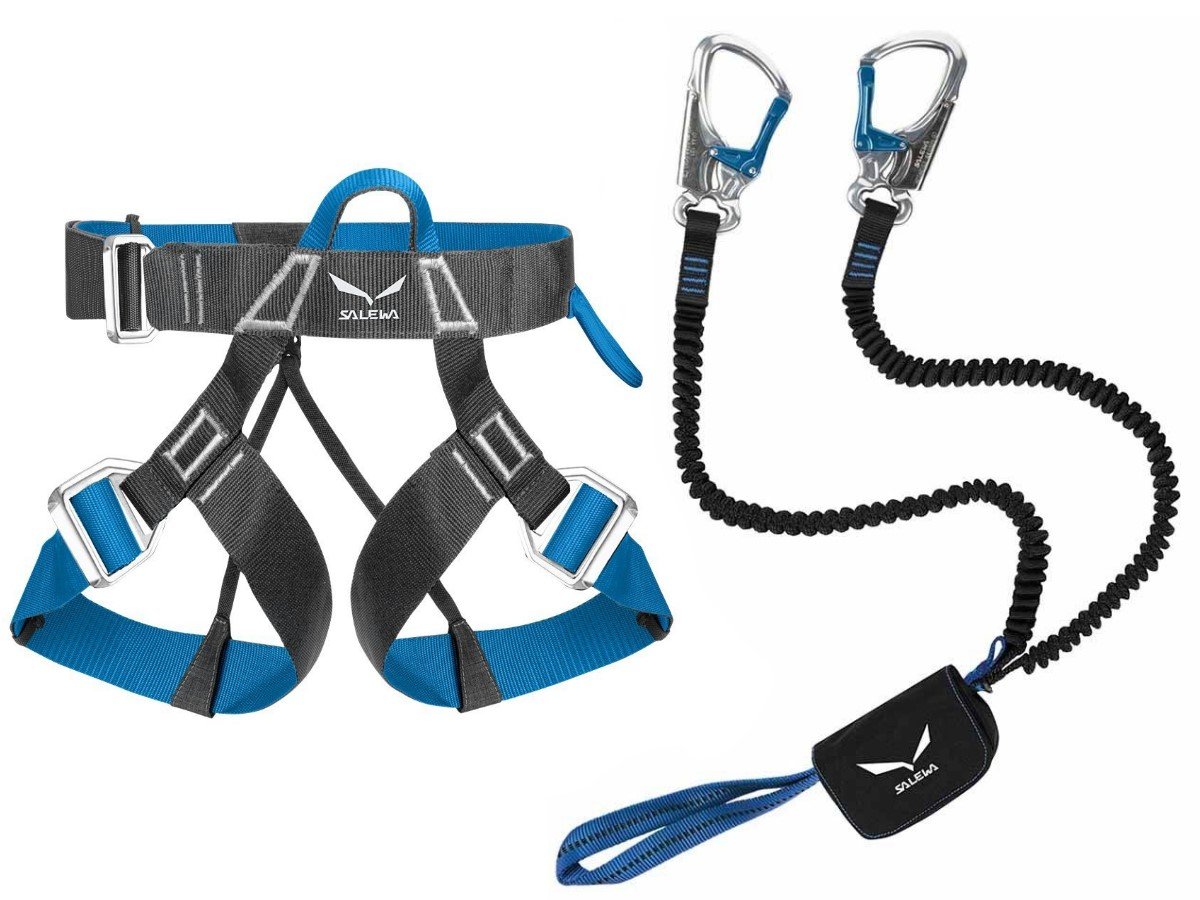 Klimstijgset Salewa Premium Attac riem Ferrata Lite Toxo helm