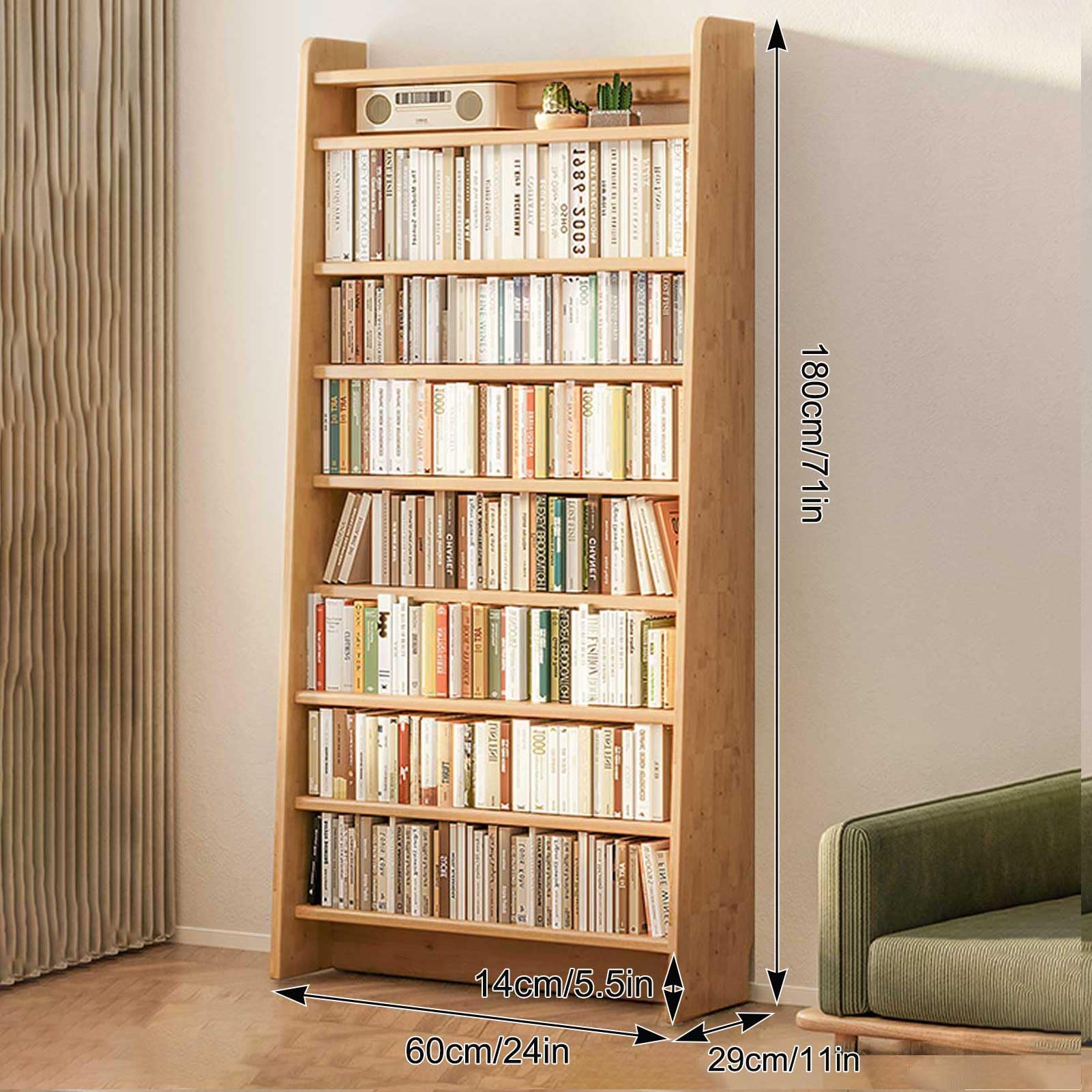 Amazon｜9棚の高い本棚71の」木の開いた表示床の本棚、調節可能な貯蔵