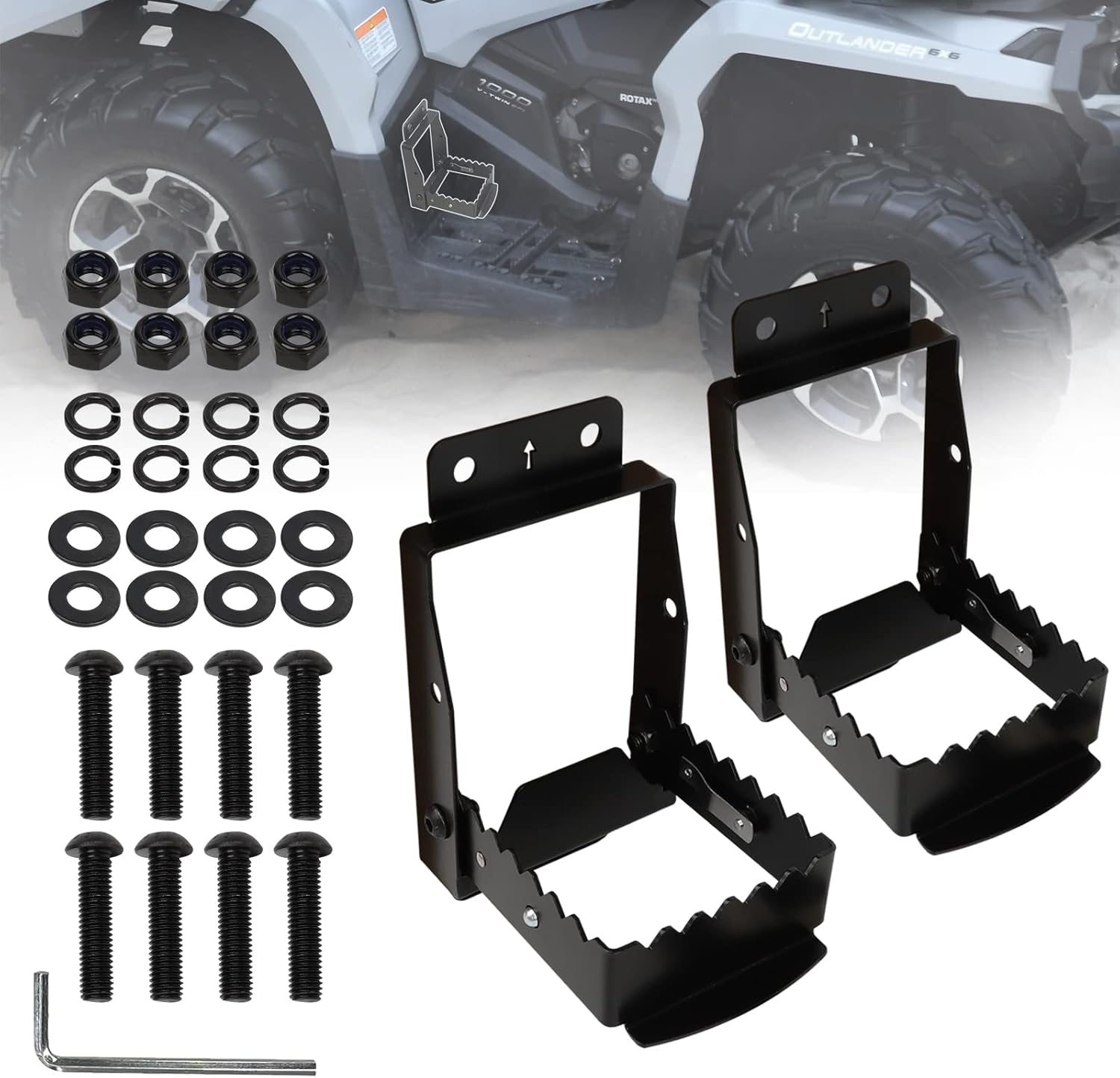 Pairs ATV Foot Rests for 4 Wheeler Rear Passenger Foot Pegs