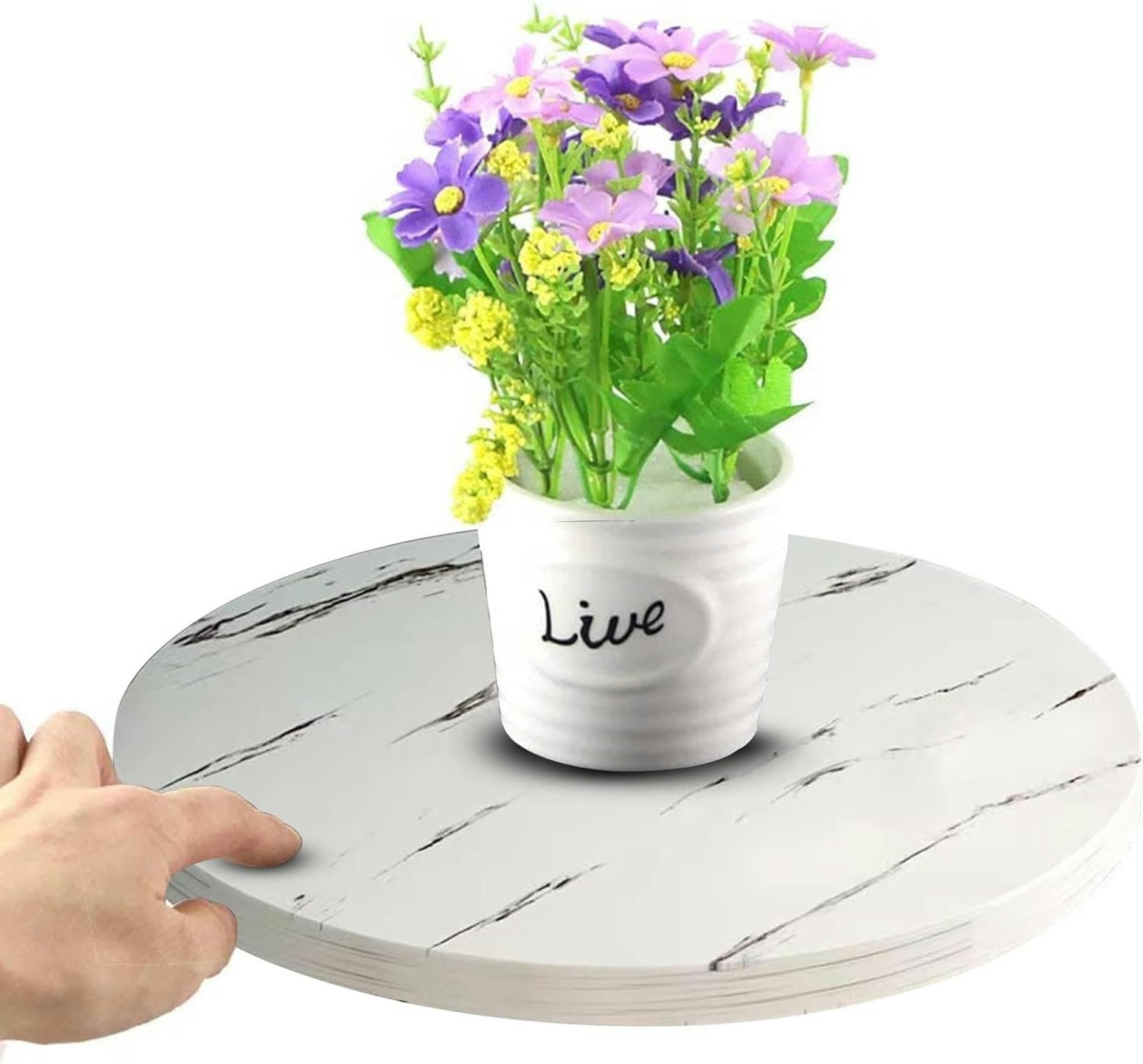 Plat rotatif en bois 30/40cm plateau tournant manuel TV et plantes
