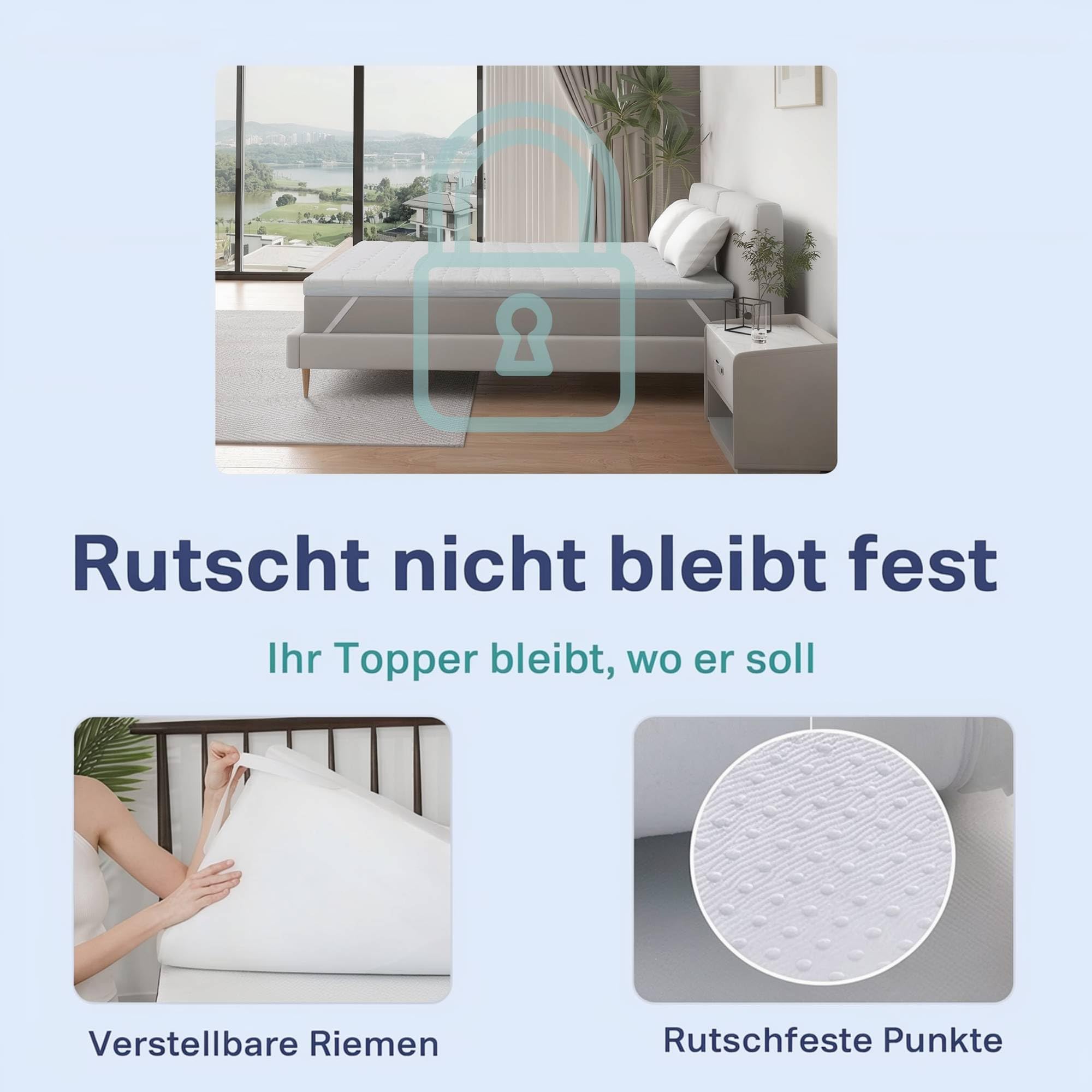 EGOHOME Matratzen Topper 160x200 cm, 7 Zonen ergonomisch Matratzentopper, Öko-TEX Zertifiziert, 7cm Höhe Matratzenauflage 160x200cm für Boxspringbett Taschenfederkernmatratze Schlafsofa