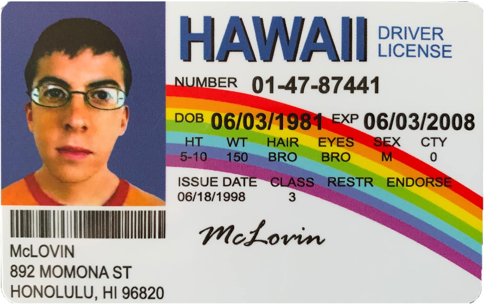 McLovin ID Card Fake