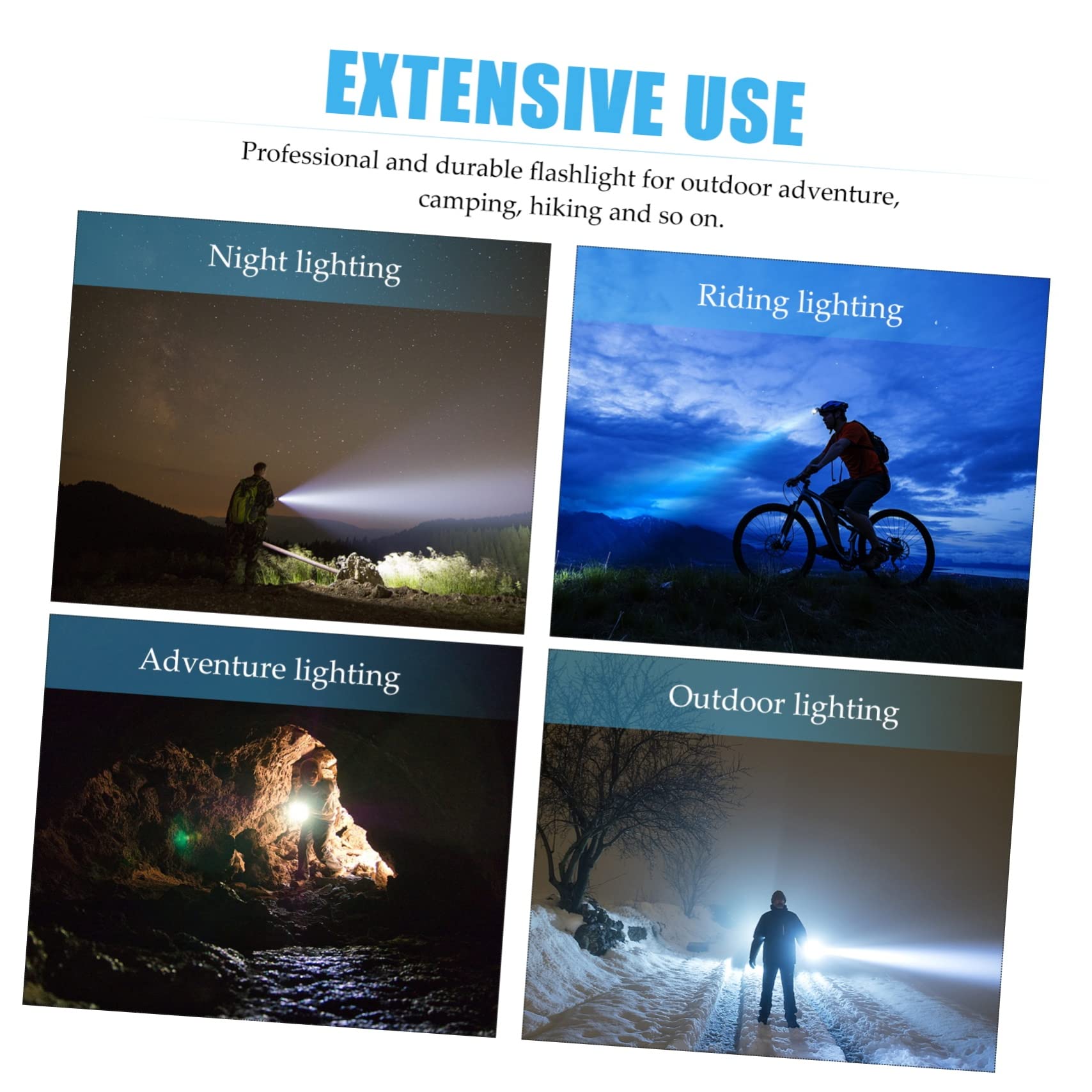 ORFOFE Torcia Solare da Campeggio LED Portatile, Ricaricabile, in Abs, Ricarica Usb, per Attività All'aperto e Pesca, 1200